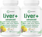 Micro Ingredients Liver Advanced 2 Pack front view with 480 capsules