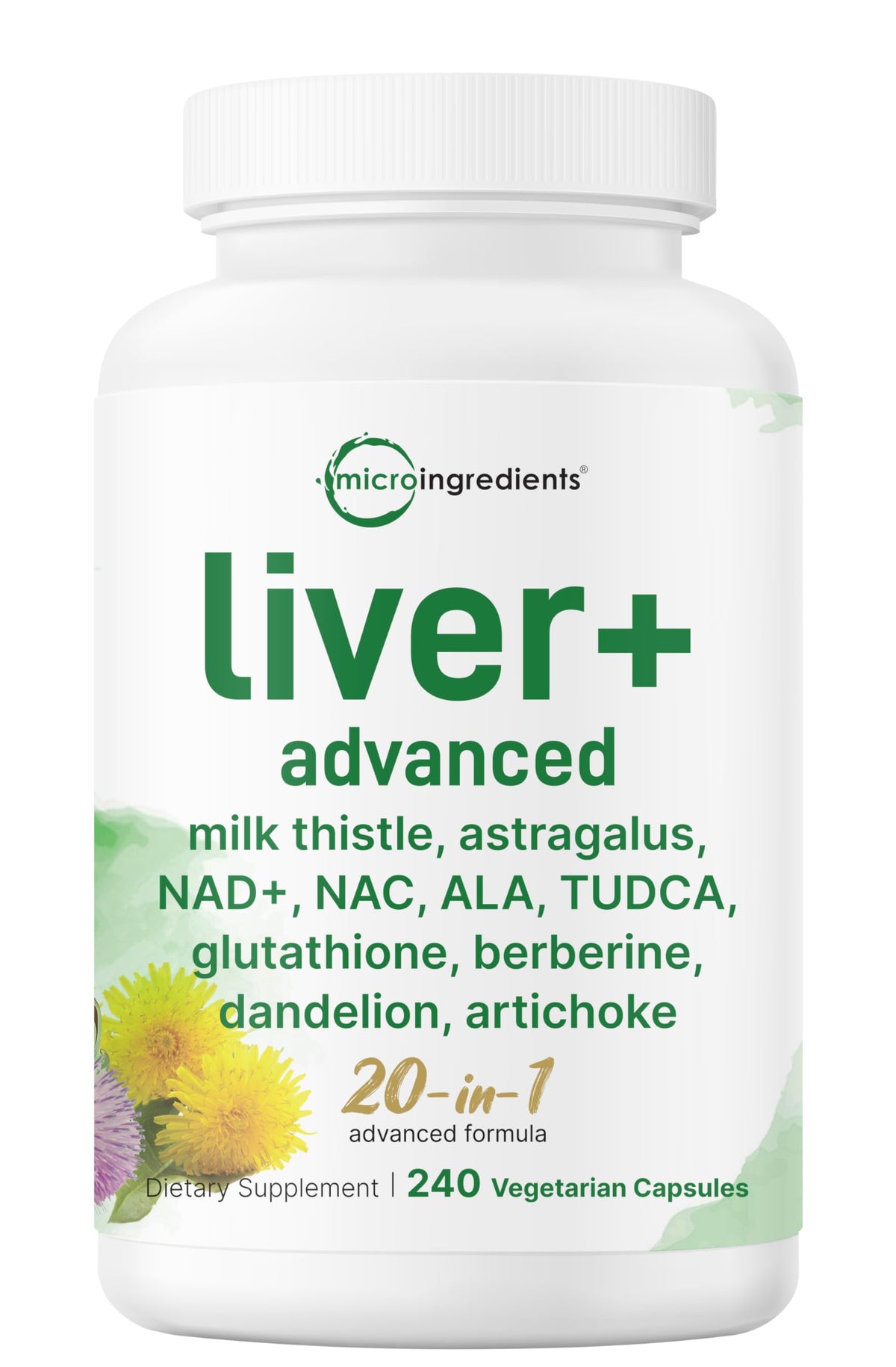 Micro Ingredients Liver Advanced+ 240 capsules front view