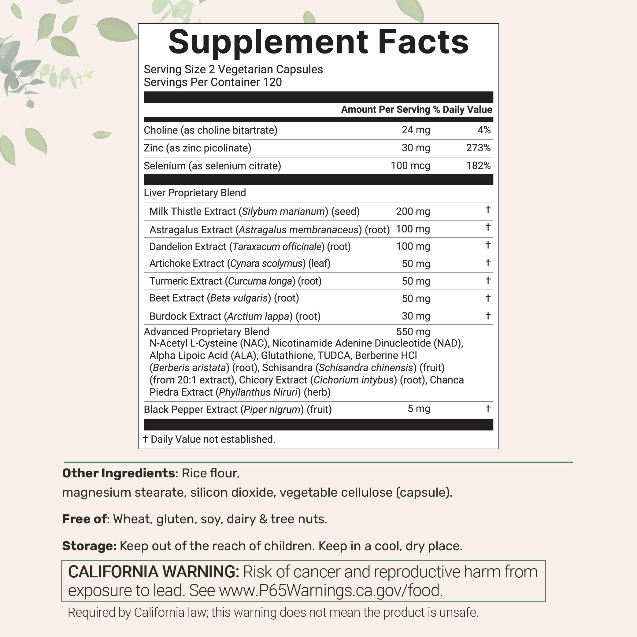 Micro Ingredients Liver Advanced+ bottle side view