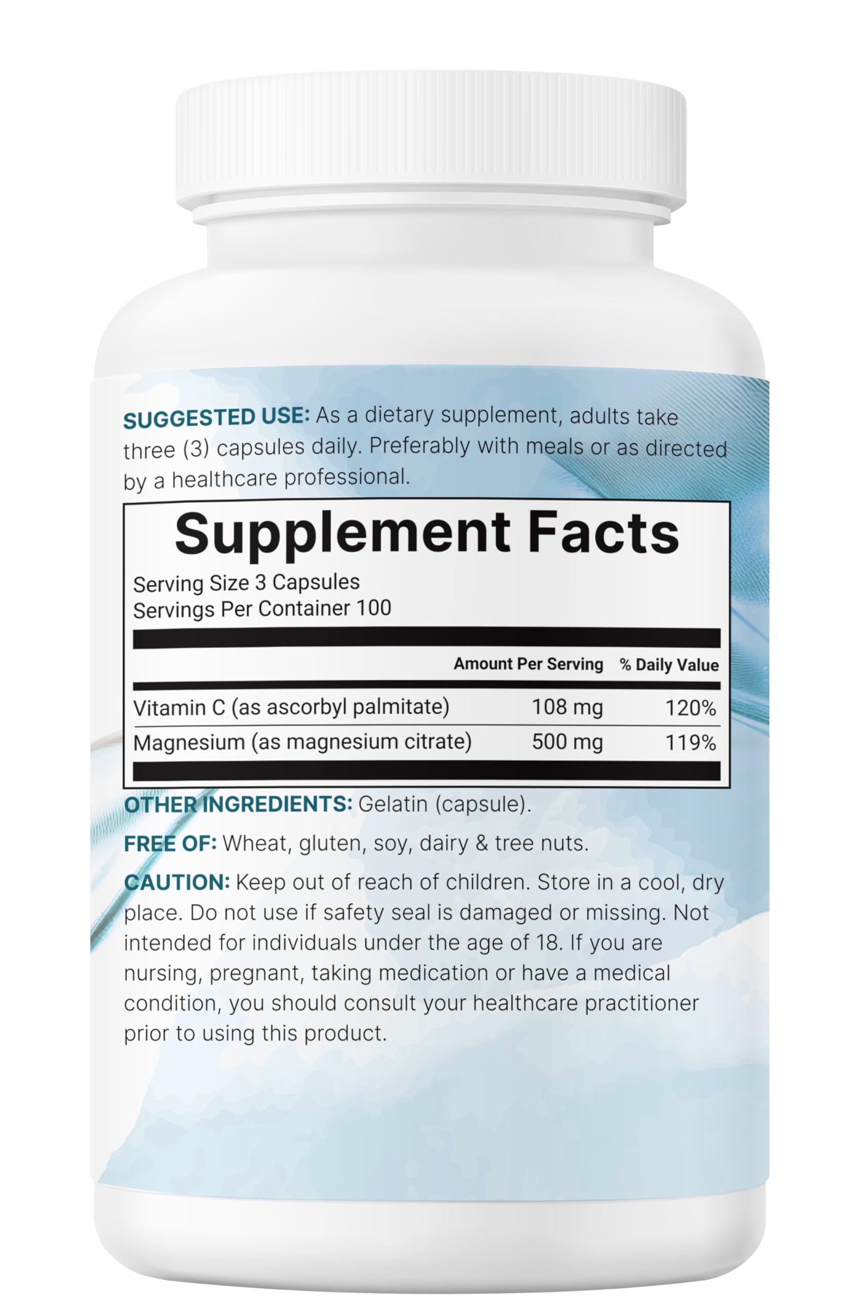 Micro Ingredients Magnesium Citrate Complex 500mg nutritional information