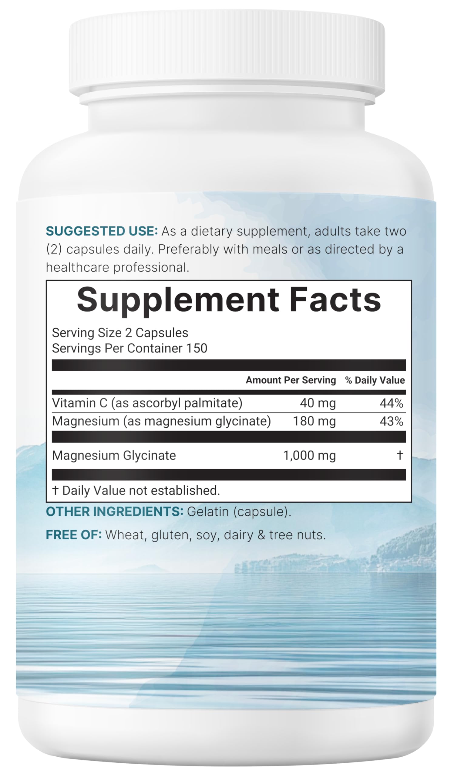 Micro Ingredients Magnesium Glycinate 1000mg bottle with ingredients list