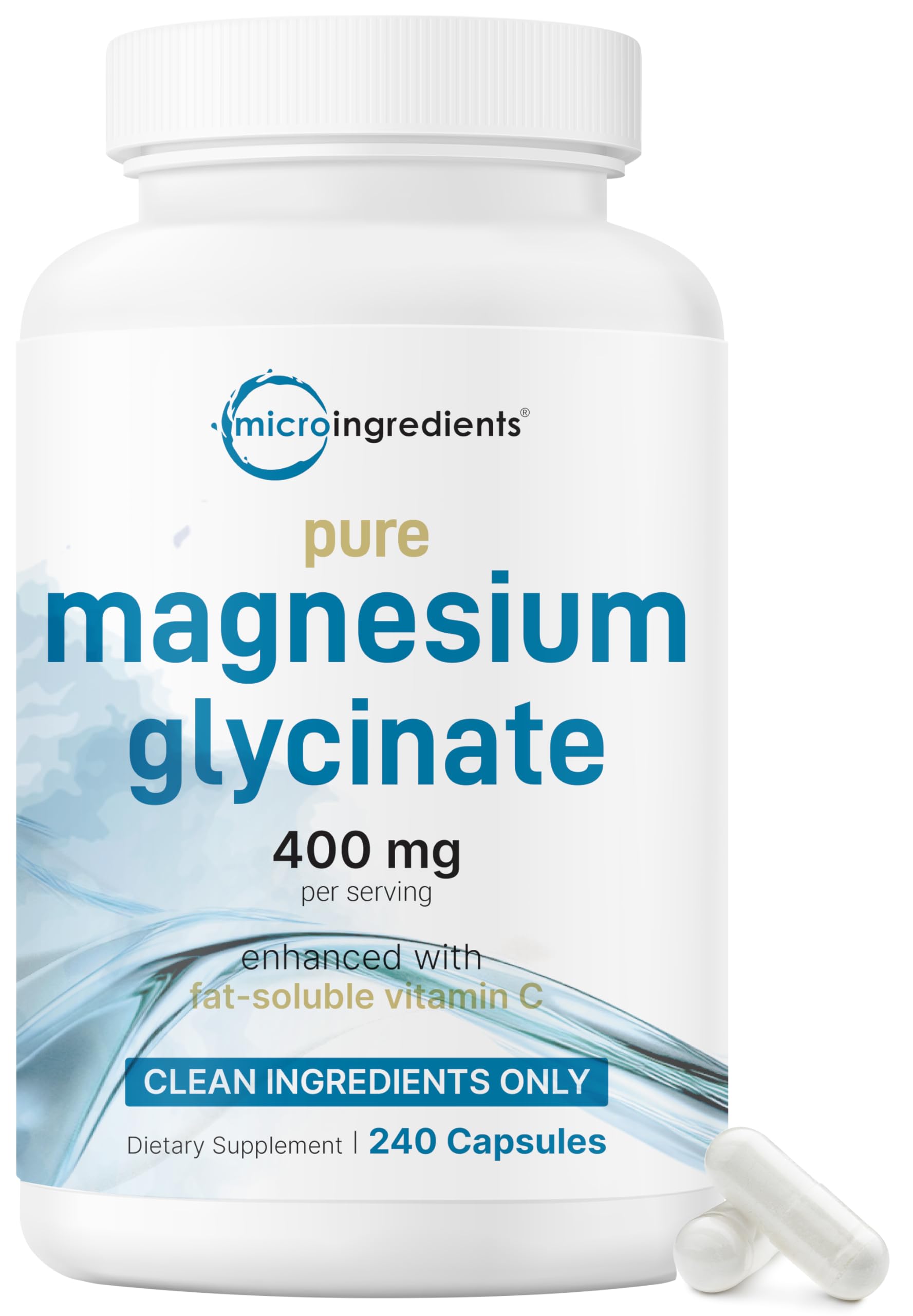 Micro Ingredients Magnesium Glycinate Capsules 400mg front view