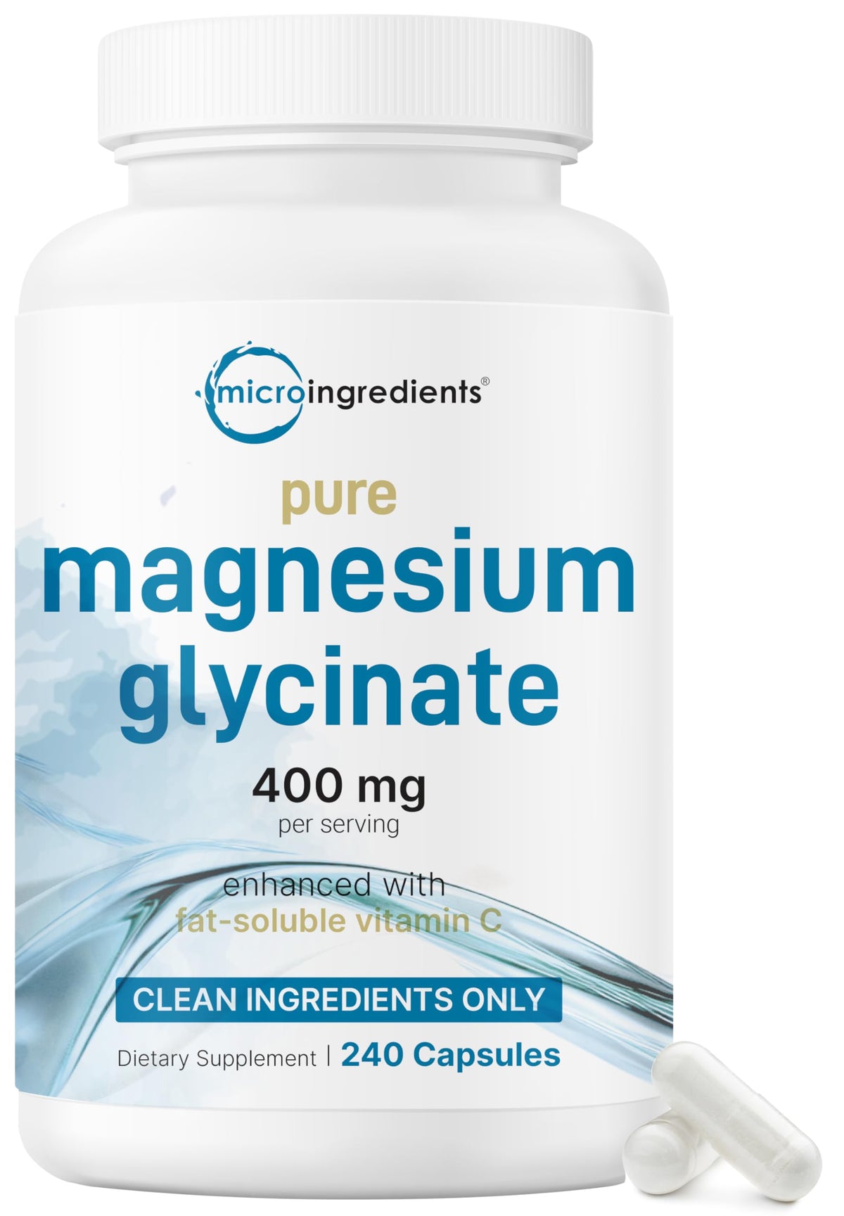 Micro Ingredients Magnesium Glycinate Capsules 400mg front view