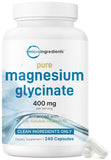 Micro Ingredients Magnesium Glycinate Capsules 400mg front view