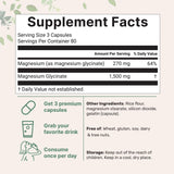 Micro Ingredients Magnesium Glycinate Capsules back view with nutritional information
