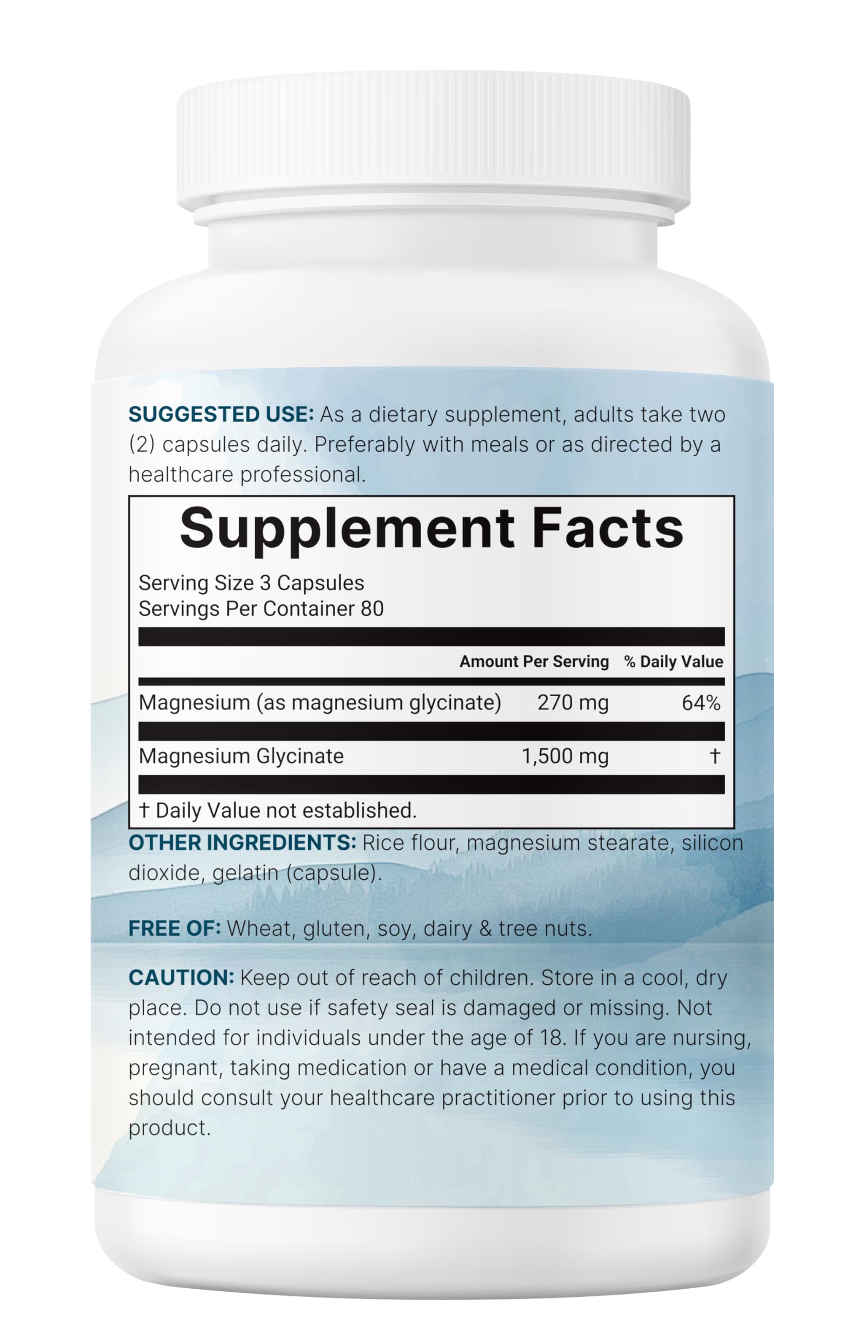 Micro Ingredients Magnesium Glycinate Capsules displayed with other supplements