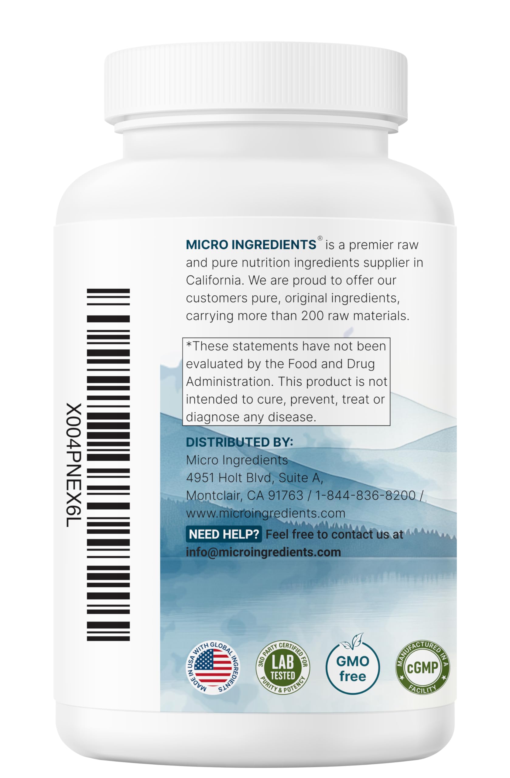 Micro Ingredients Magnesium Glycinate Capsules with a glass of water