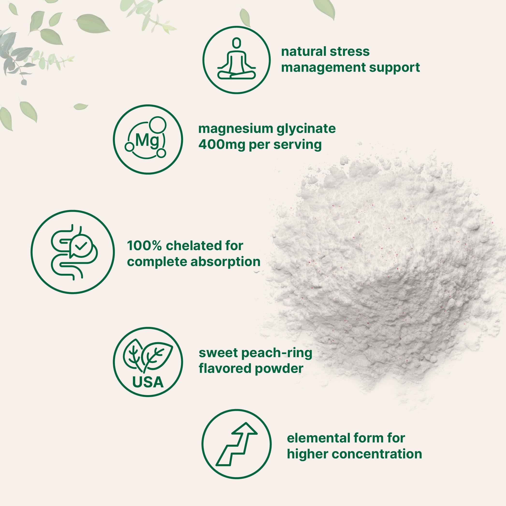 Micro Ingredients Magnesium Glycinate Powder 330g side view