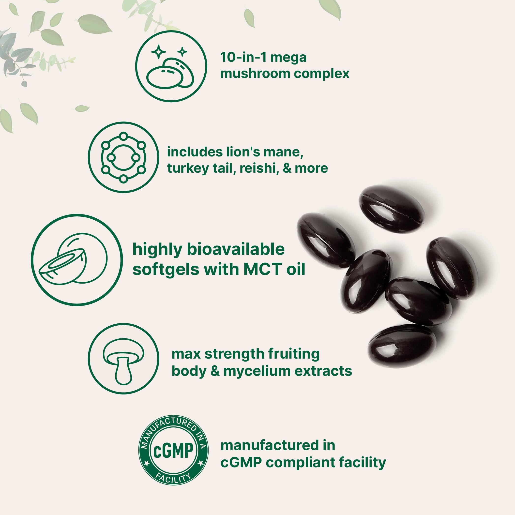 Micro Ingredients Mega Mushroom Complex packaging side view