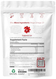 Micro Ingredients Mega Omega-3 Krill Oil Softgels back view with nutritional information