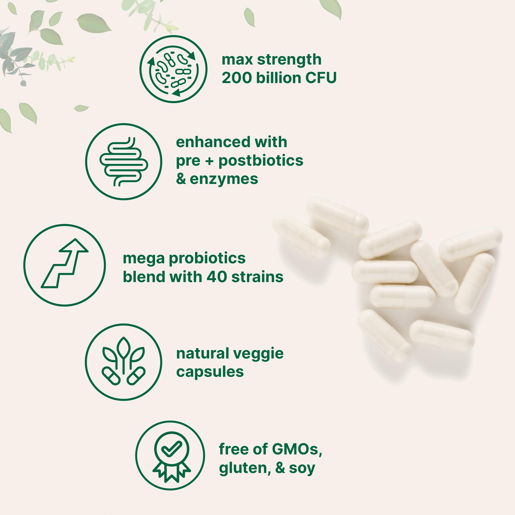Micro Ingredients Mega Probiotic Veggie Capsules with capsules displayed