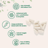 Micro Ingredients Mega Probiotic Veggie Capsules with capsules displayed