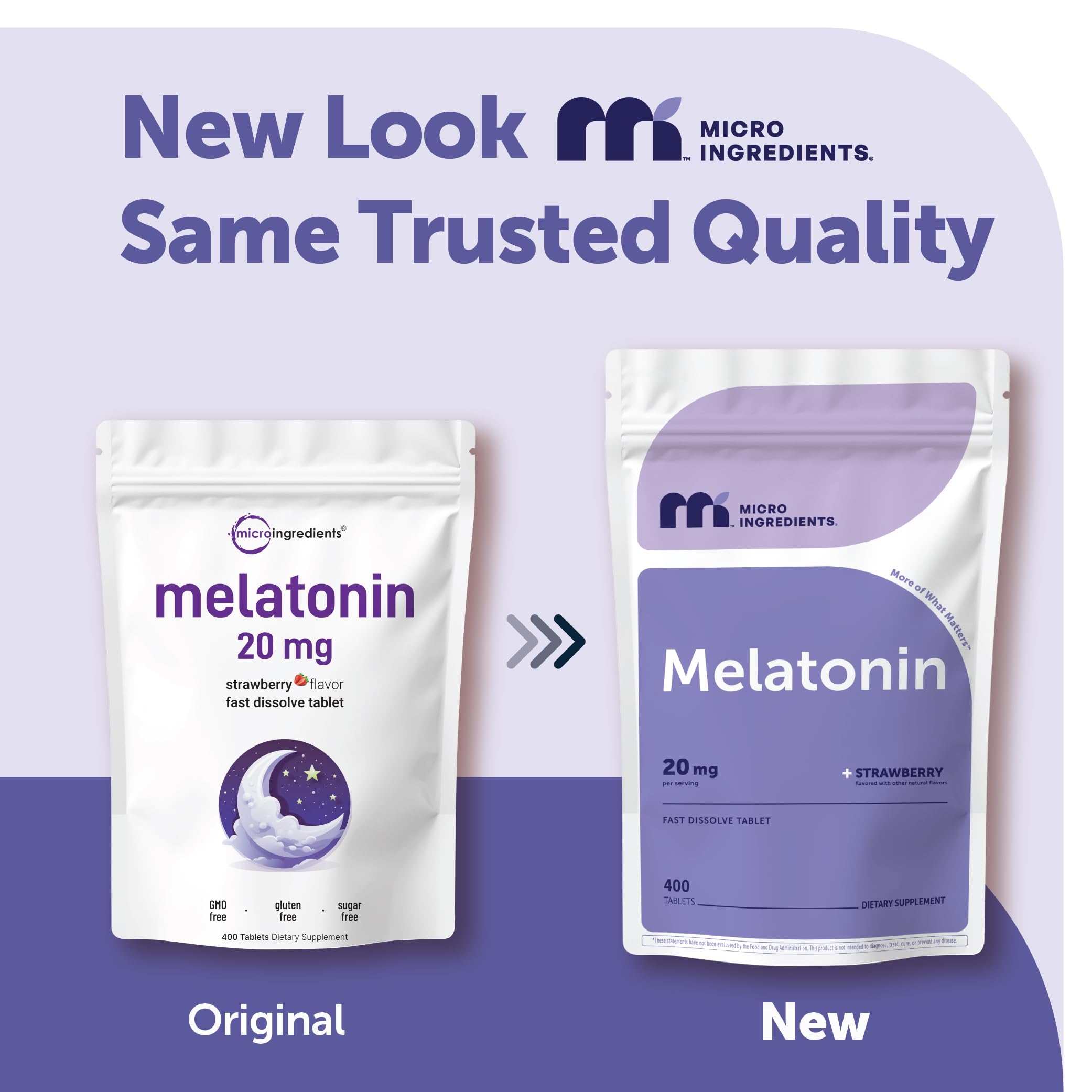Micro Ingredients Melatonin 20mg Strawberry Tablets back view