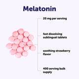 Micro Ingredients Melatonin 20mg Strawberry Tablets side view