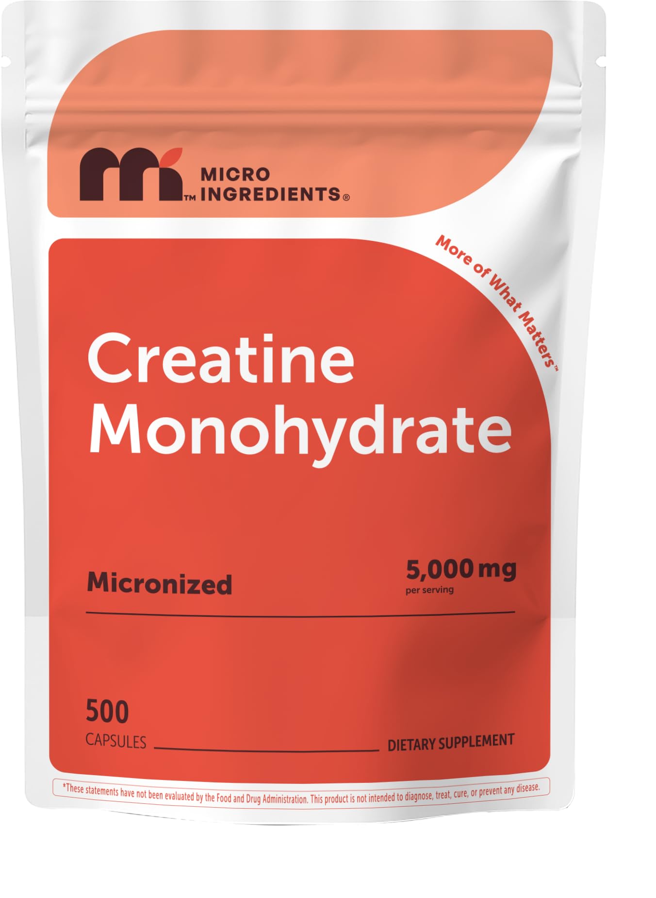 Micro Ingredients Micronized Creatine Capsules front view