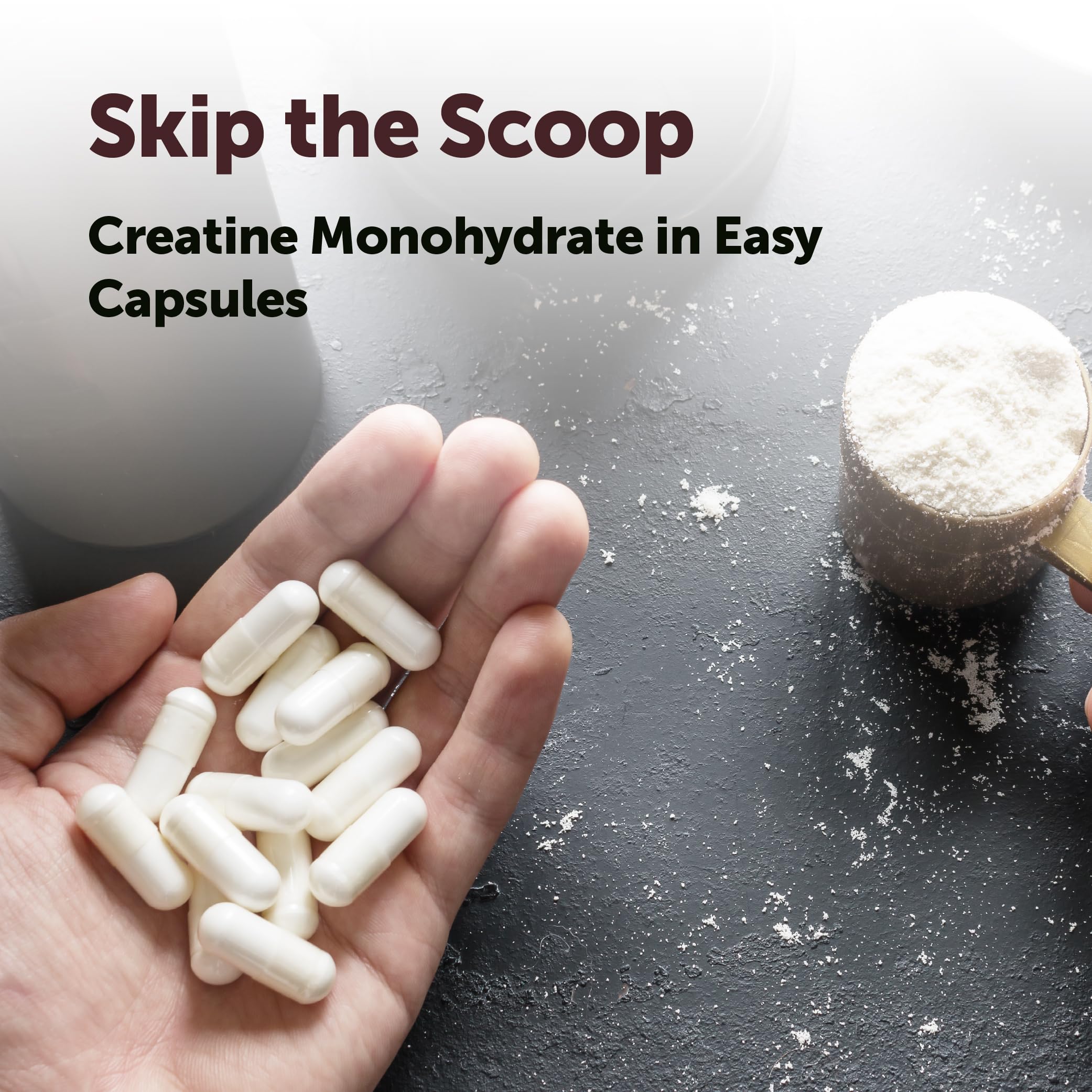 Micro Ingredients Micronized Creatine Capsules in a lifestyle setting