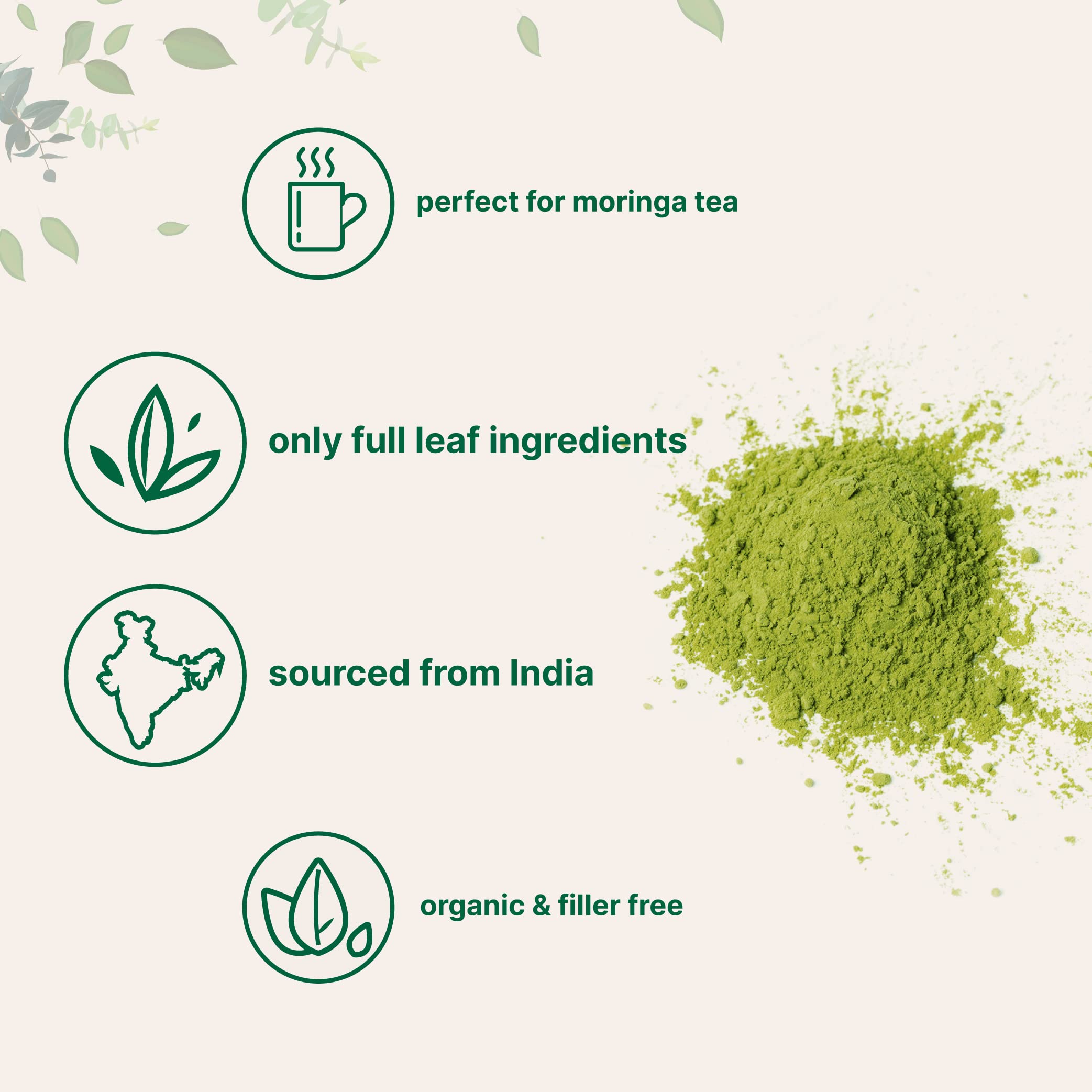 Micro Ingredients Moringa Leaf Powder scoop included