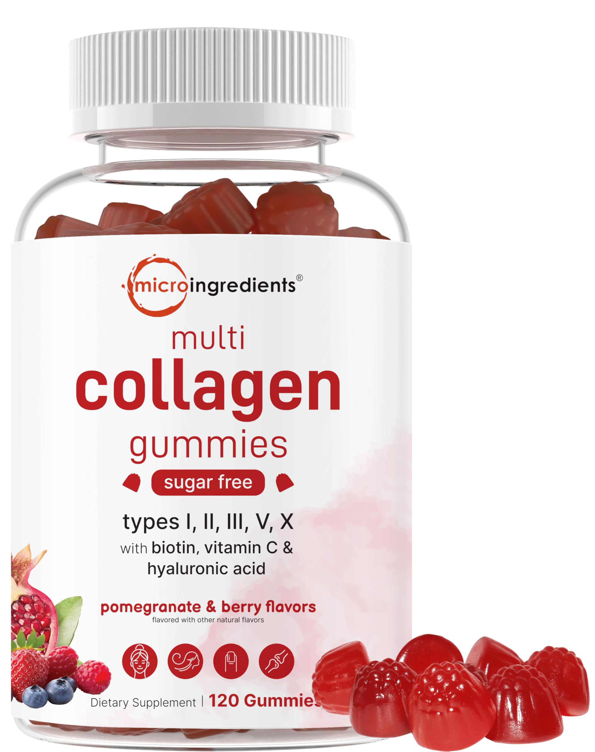 Micro Ingredients Multi Collagen Gummies front view with packaging