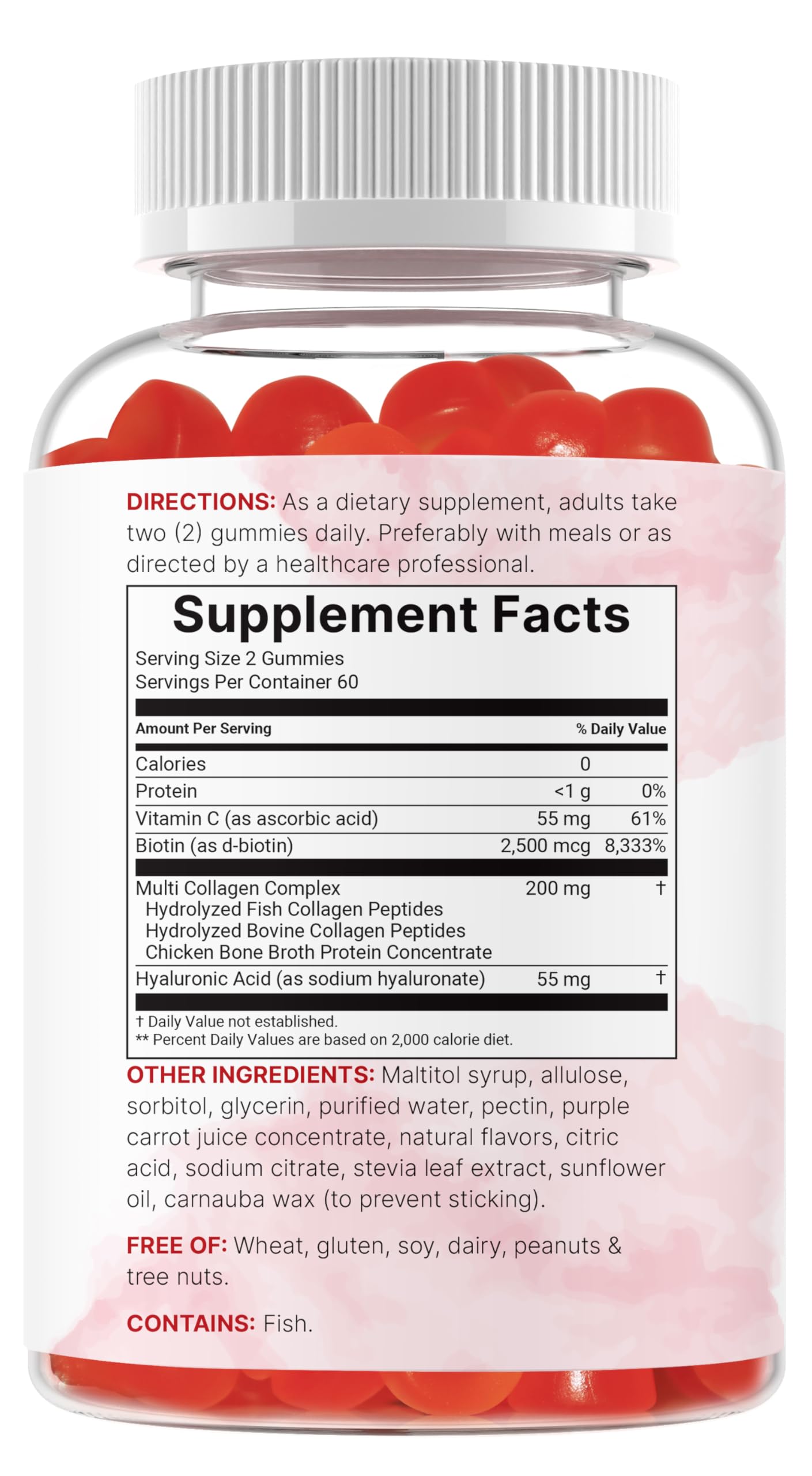 Micro Ingredients Multi Collagen Gummies in a hand for size comparison