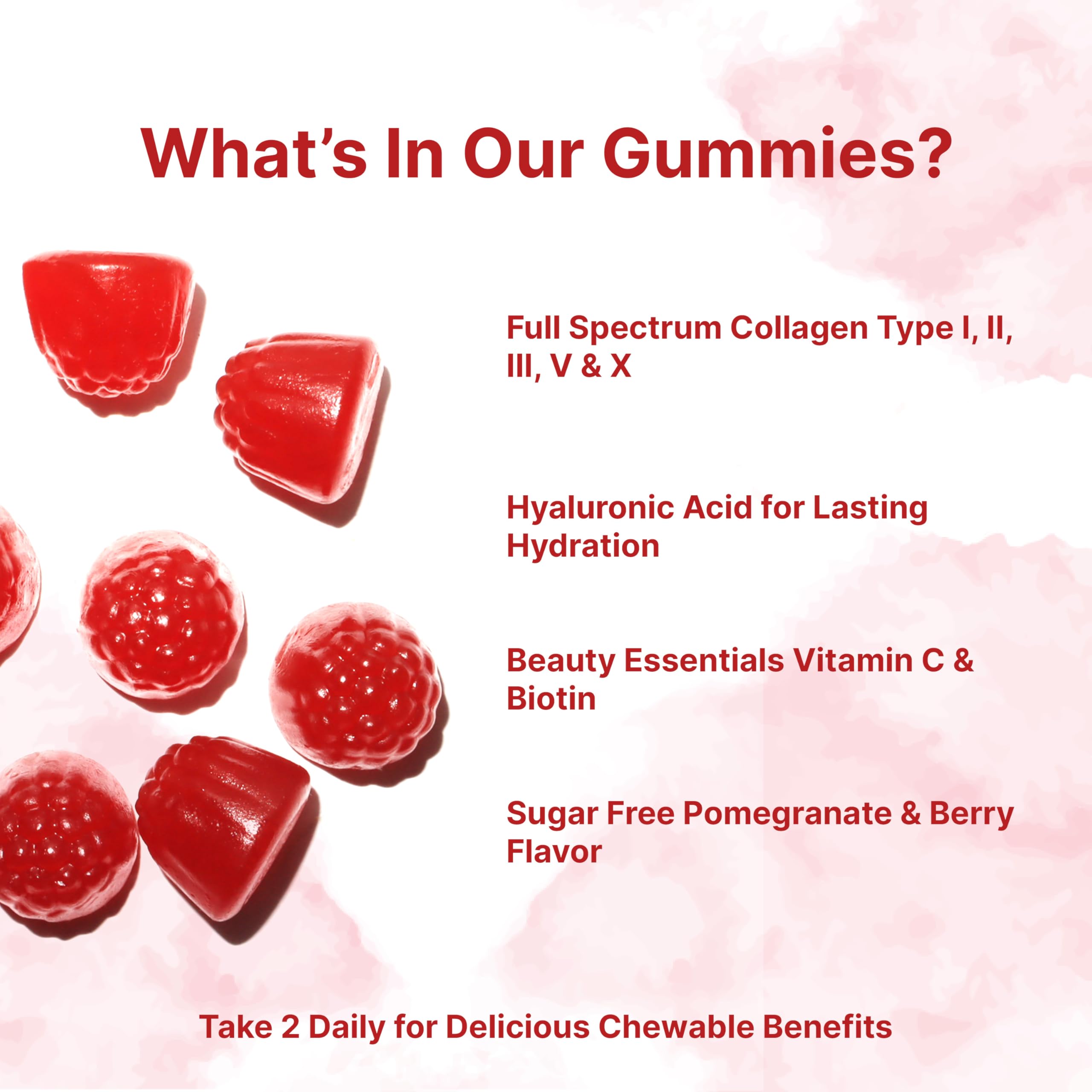 Micro Ingredients Multi Collagen Gummies sugar-free pomegranate and berry flavour