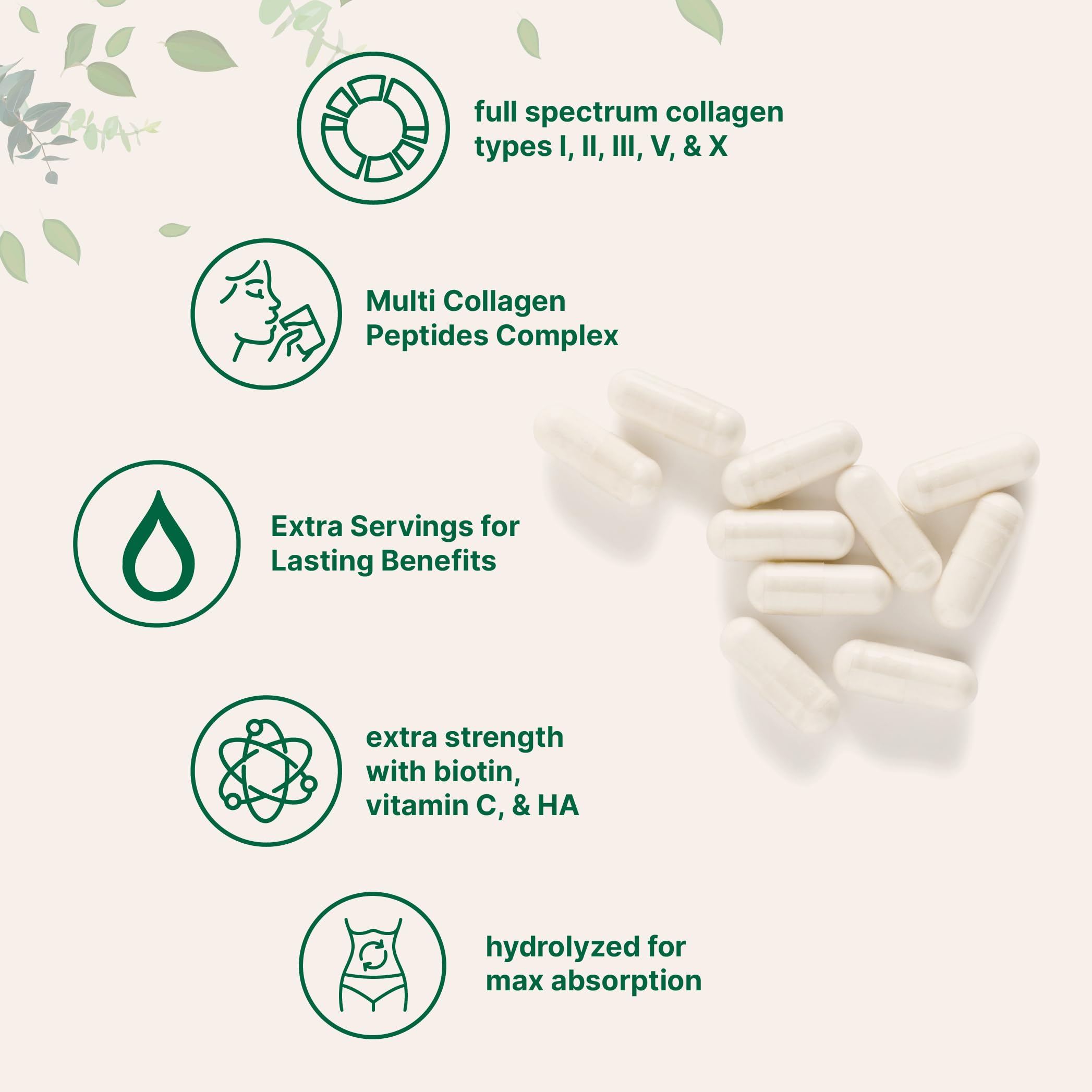 Micro Ingredients Multi Collagen Peptides Complex capsules close-up