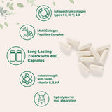 Micro Ingredients Multi Collagen Peptides Complex capsules in a bowl