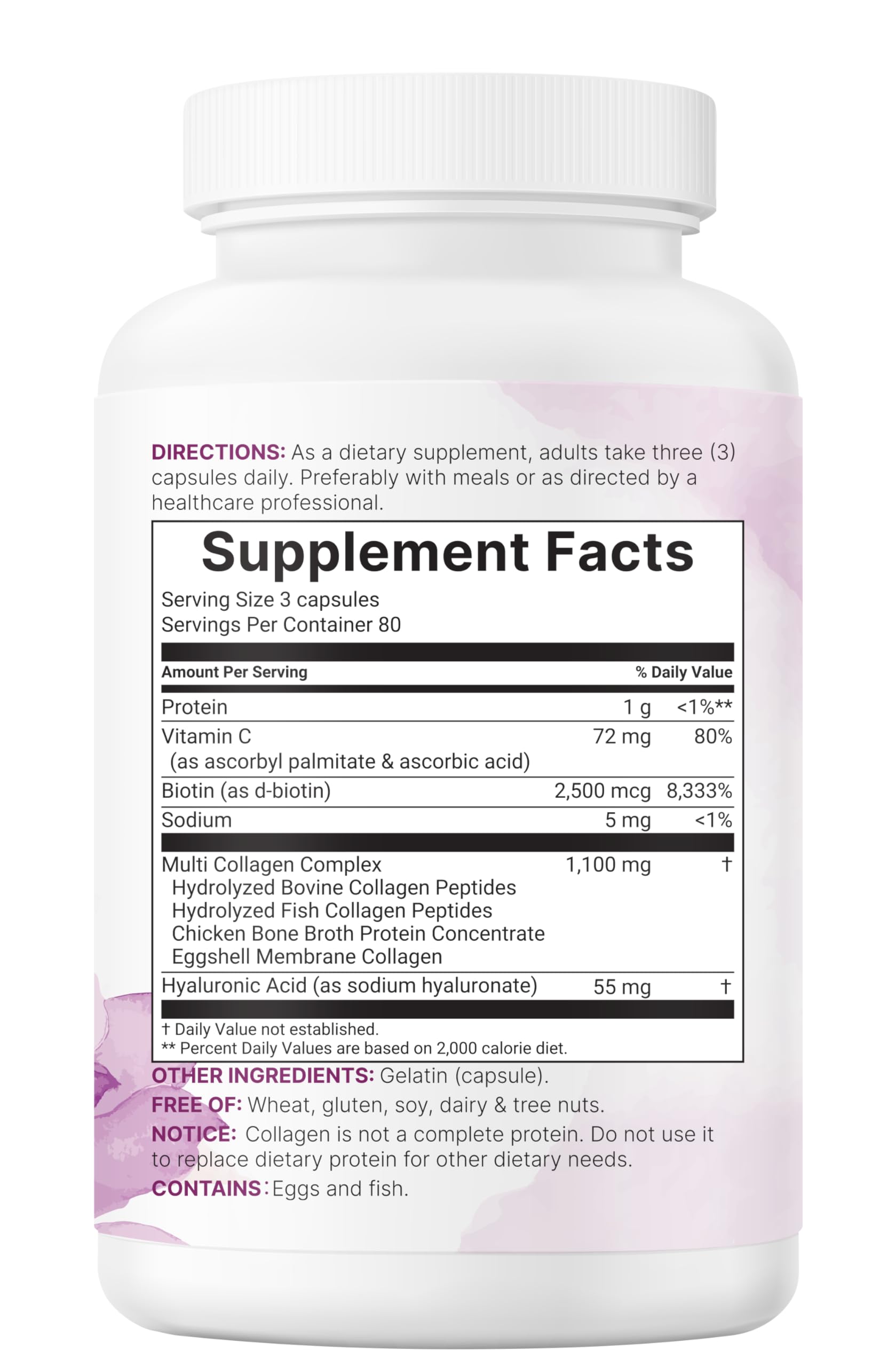 Micro Ingredients Multi Collagen Peptides Complex capsules with natural background
