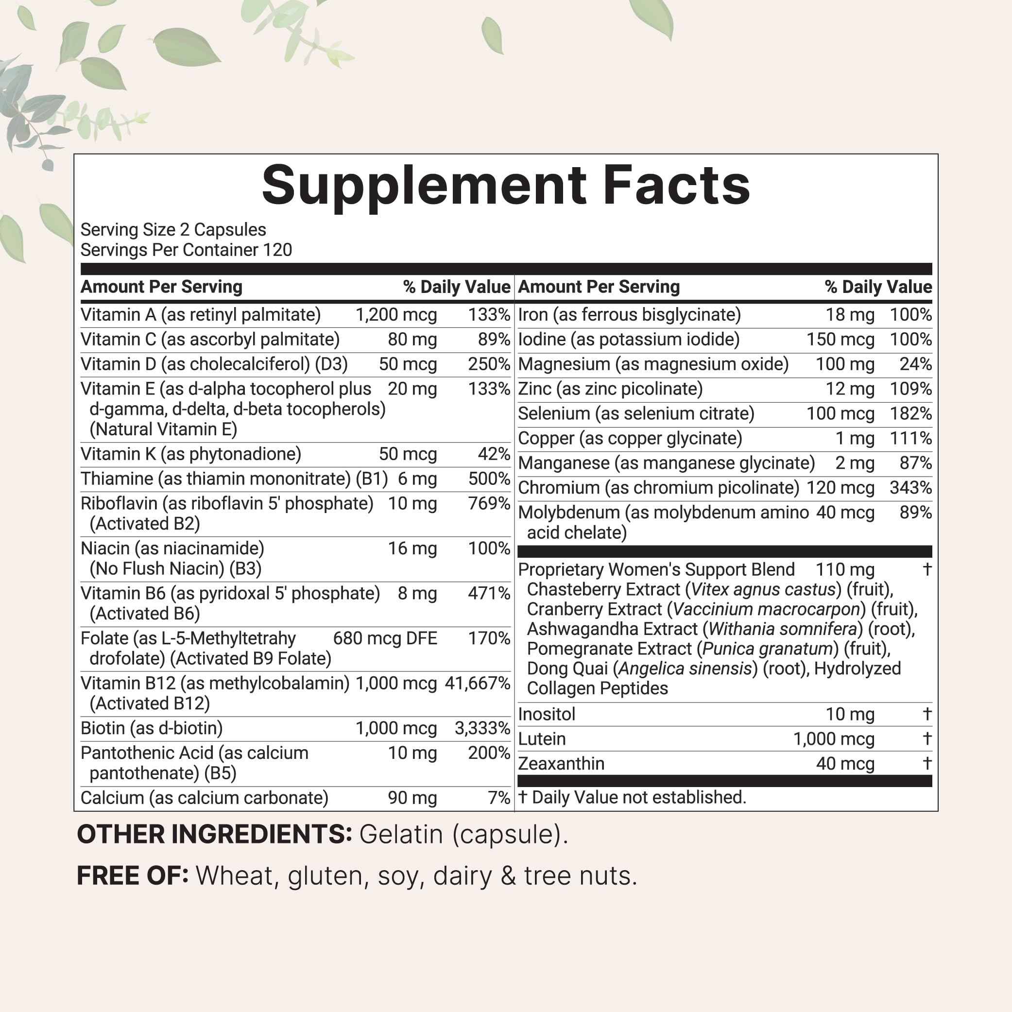 Micro Ingredients multivitamin bottle side view with label