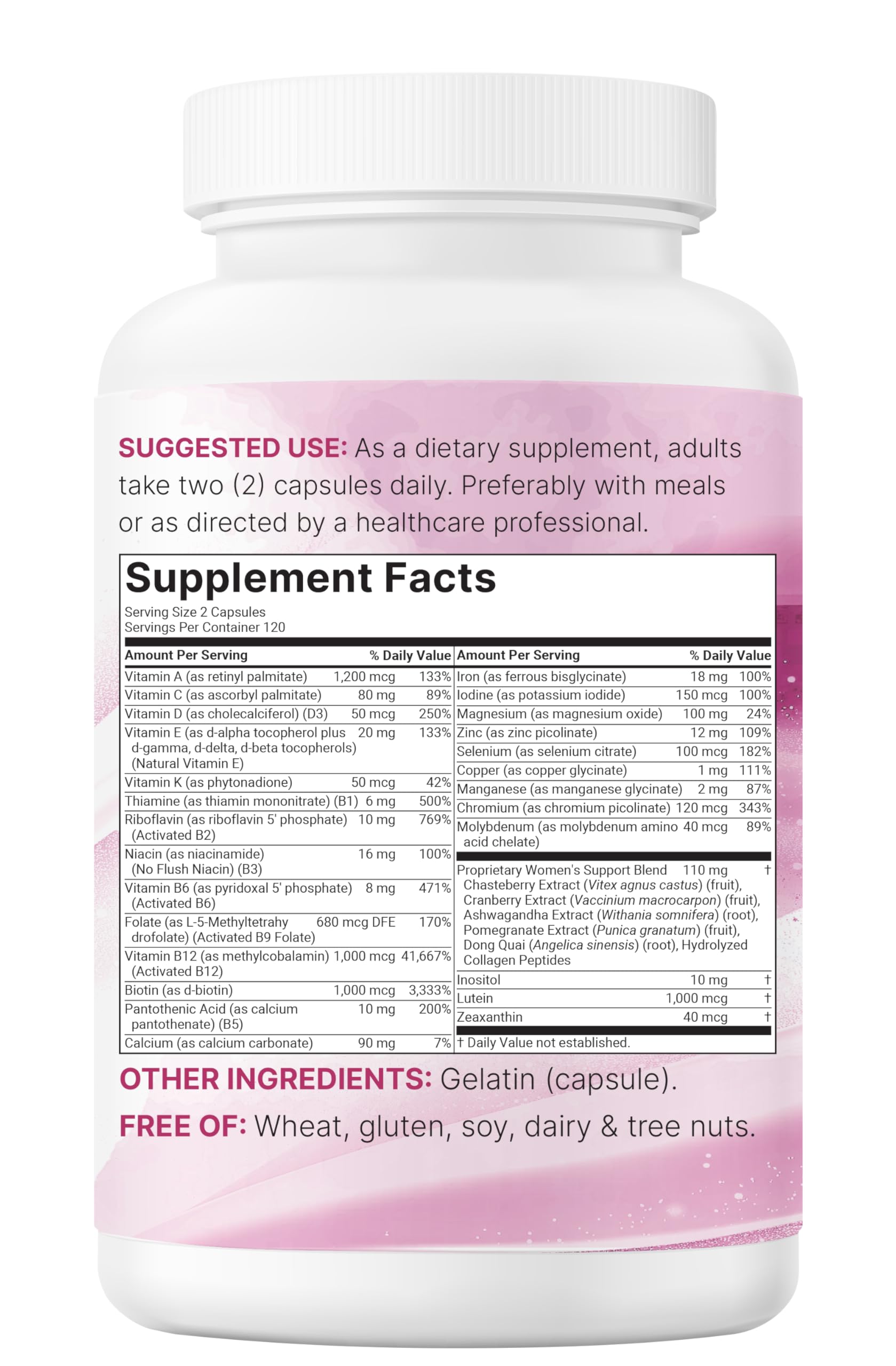 Micro Ingredients multivitamin capsules in a clear bowl