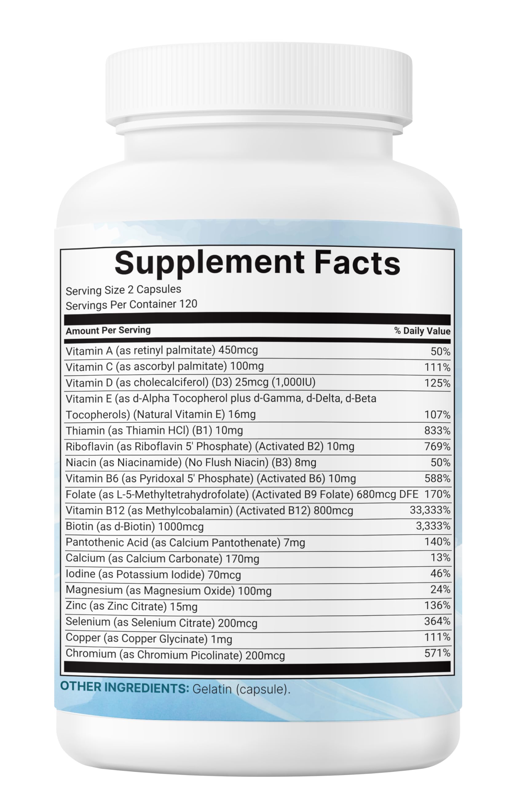 Micro Ingredients multivitamin complex displayed on a kitchen counter