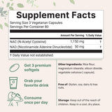 Micro Ingredients NAC with NAD+ Capsules bottle side view