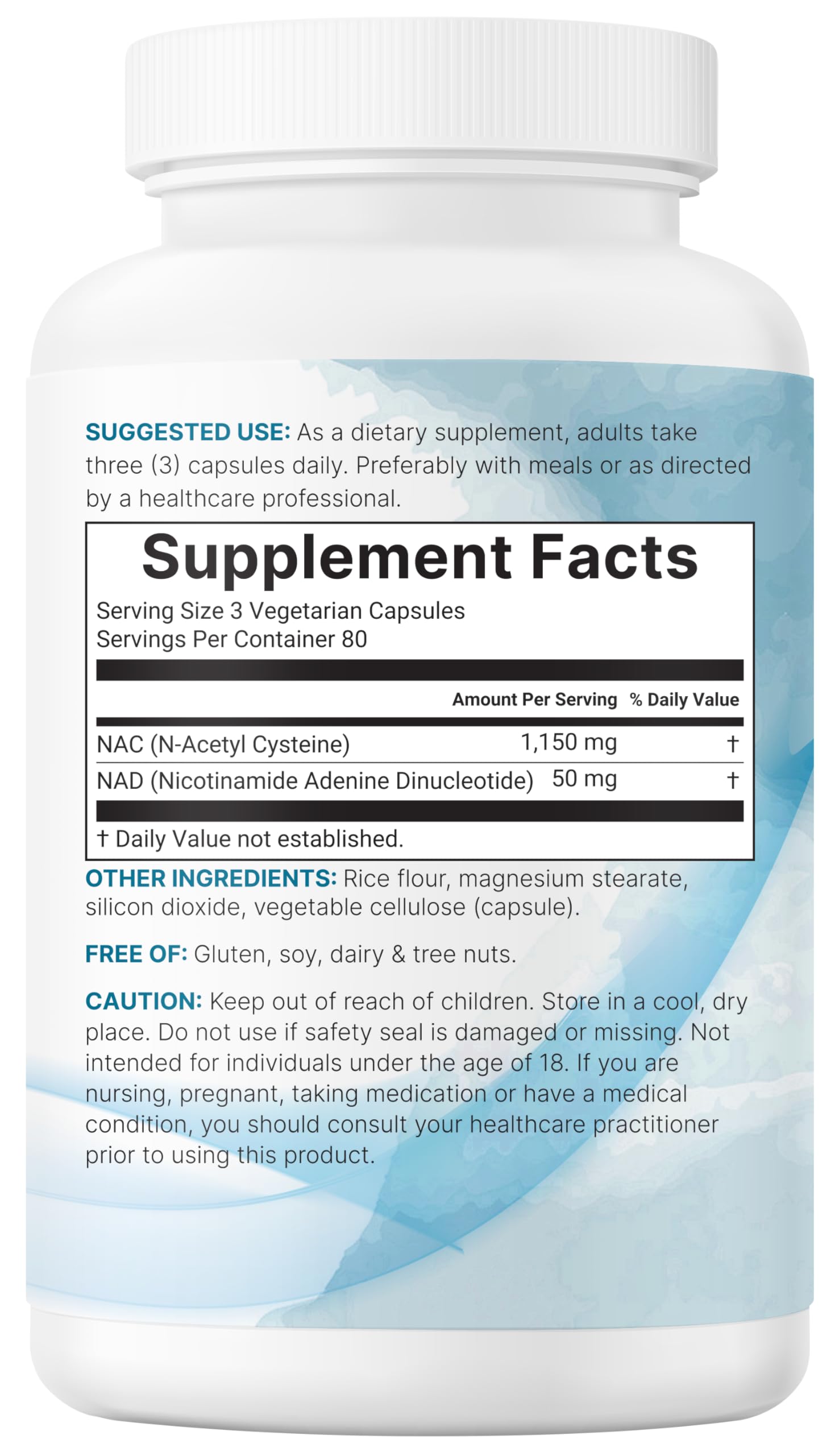 Micro Ingredients NAC with NAD+ Capsules with measuring spoon