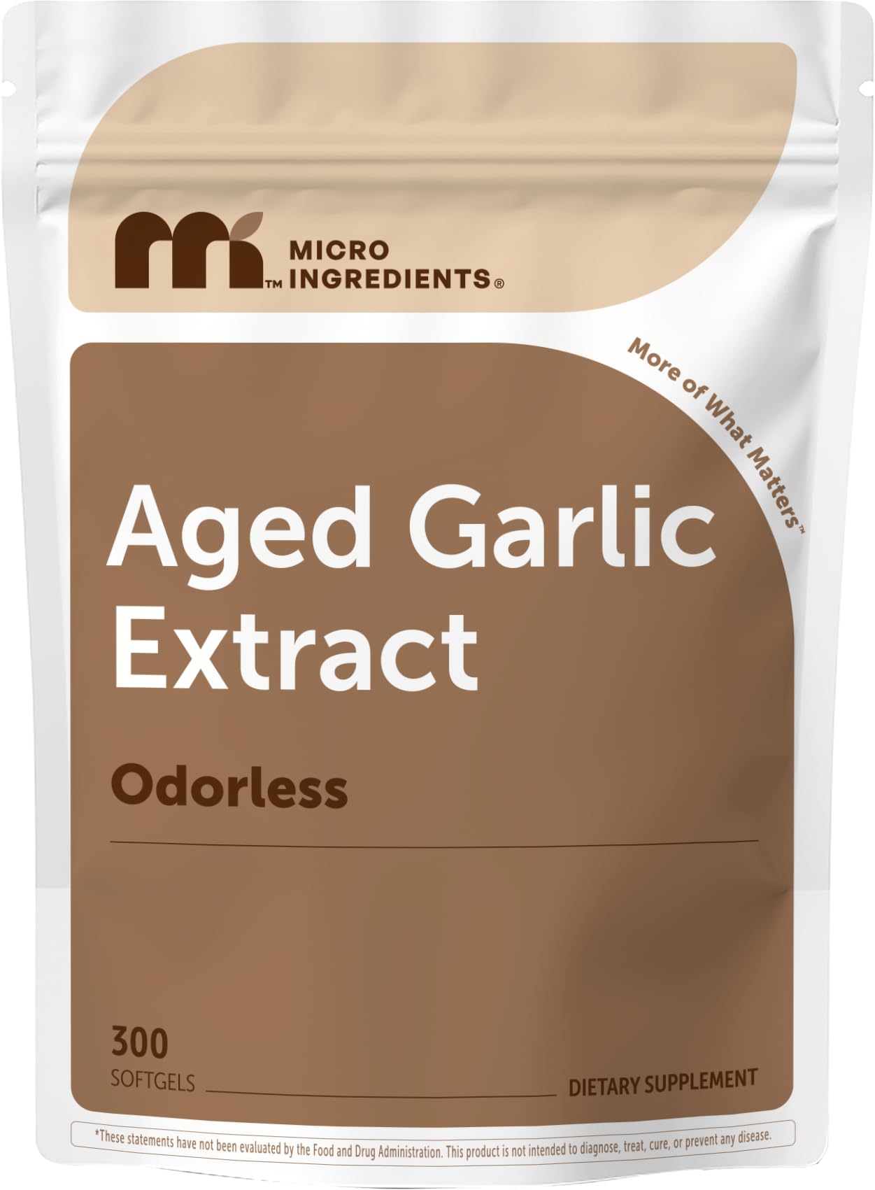 Micro Ingredients Odorless Aged Garlic Extract Softgels front view