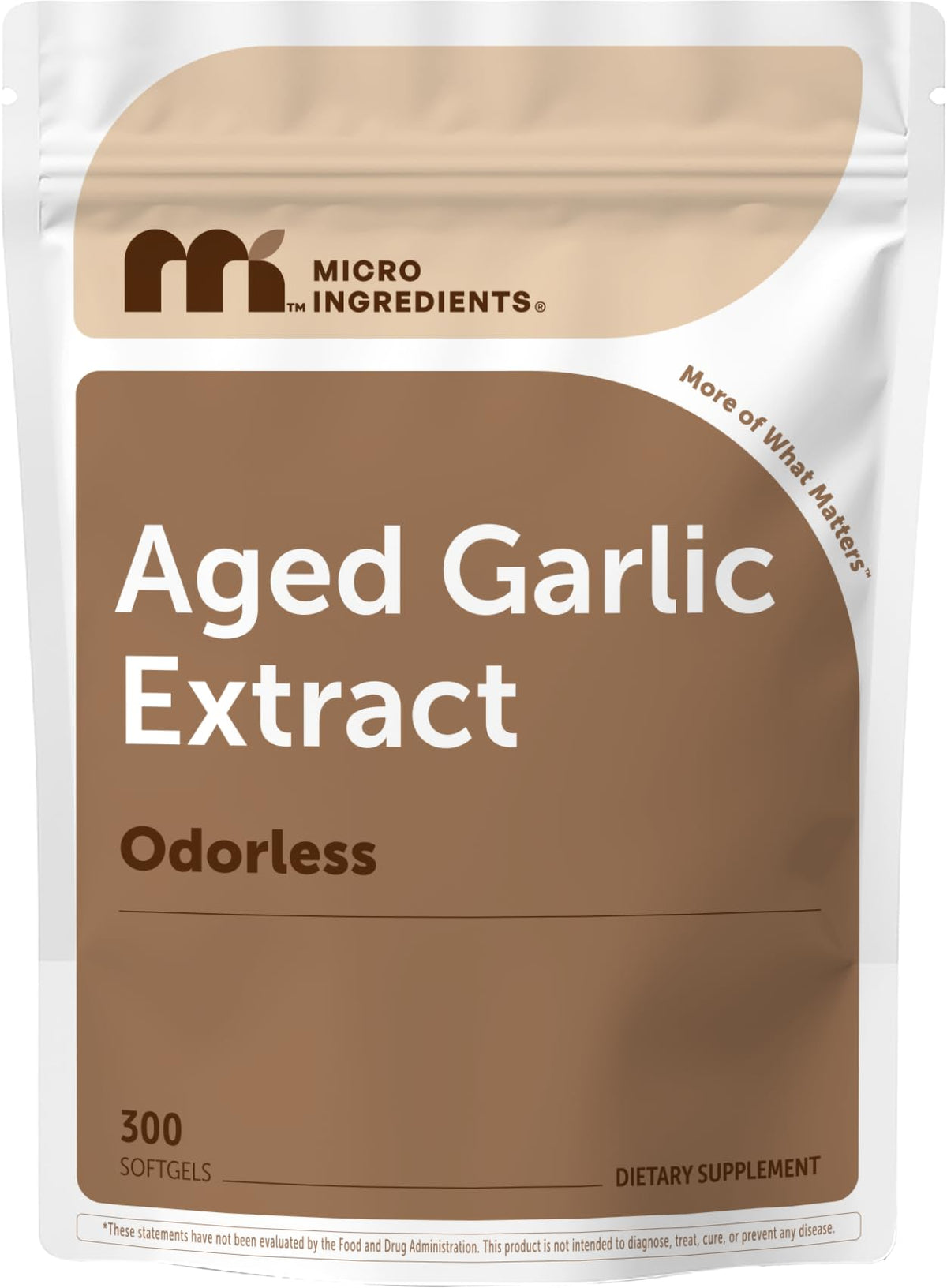 Micro Ingredients Odorless Aged Garlic Extract Softgels front view