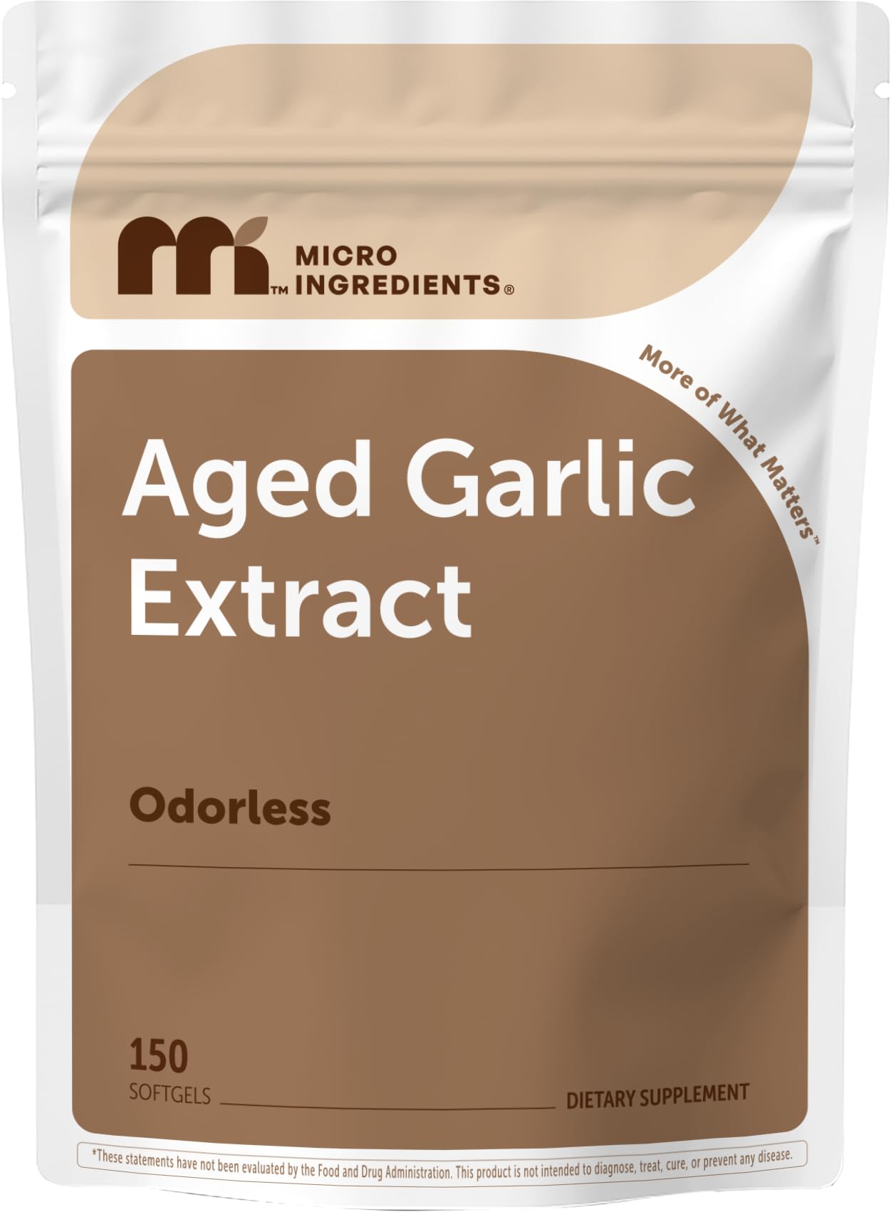 Micro Ingredients Odorless Aged Garlic Extract Softgels front view