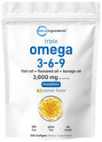 Micro Ingredients Omega 3-6-9 Fish Oil Softgel Complex front view