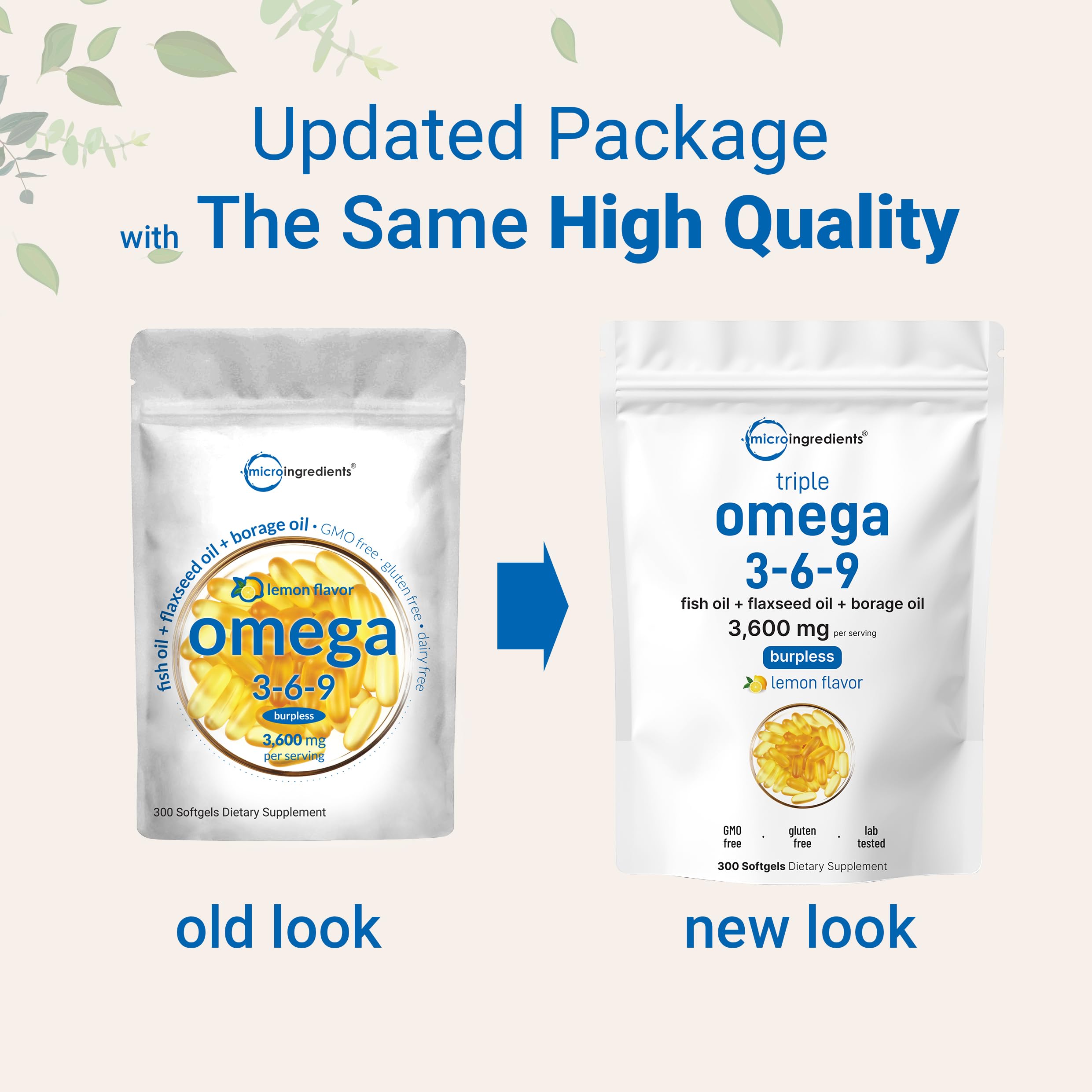 Micro Ingredients Omega 3-6-9 Fish Oil Softgel Complex packaging
