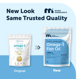 Micro Ingredients Omega-3 Fish Oil Softgels 1000mg back view with nutritional information