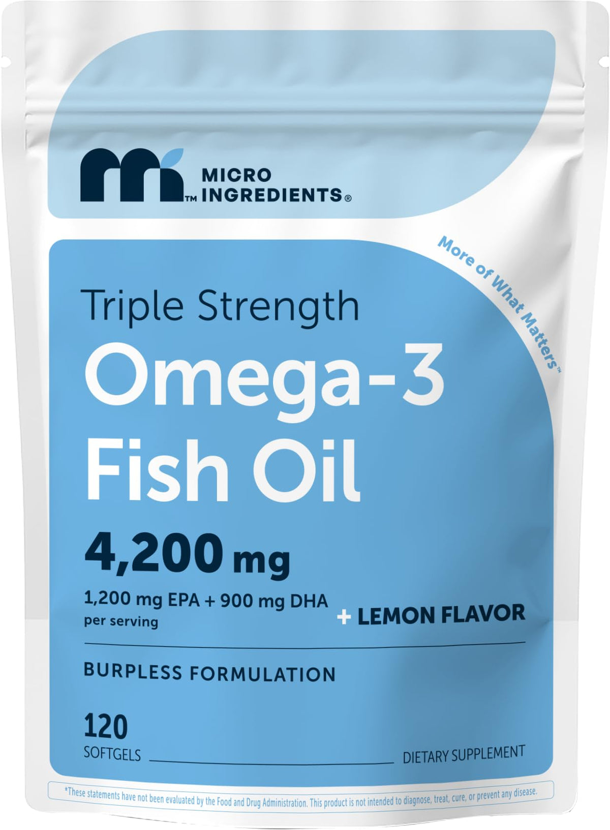 Micro Ingredients Omega-3 Fish Oil Softgels 4200mg front view
