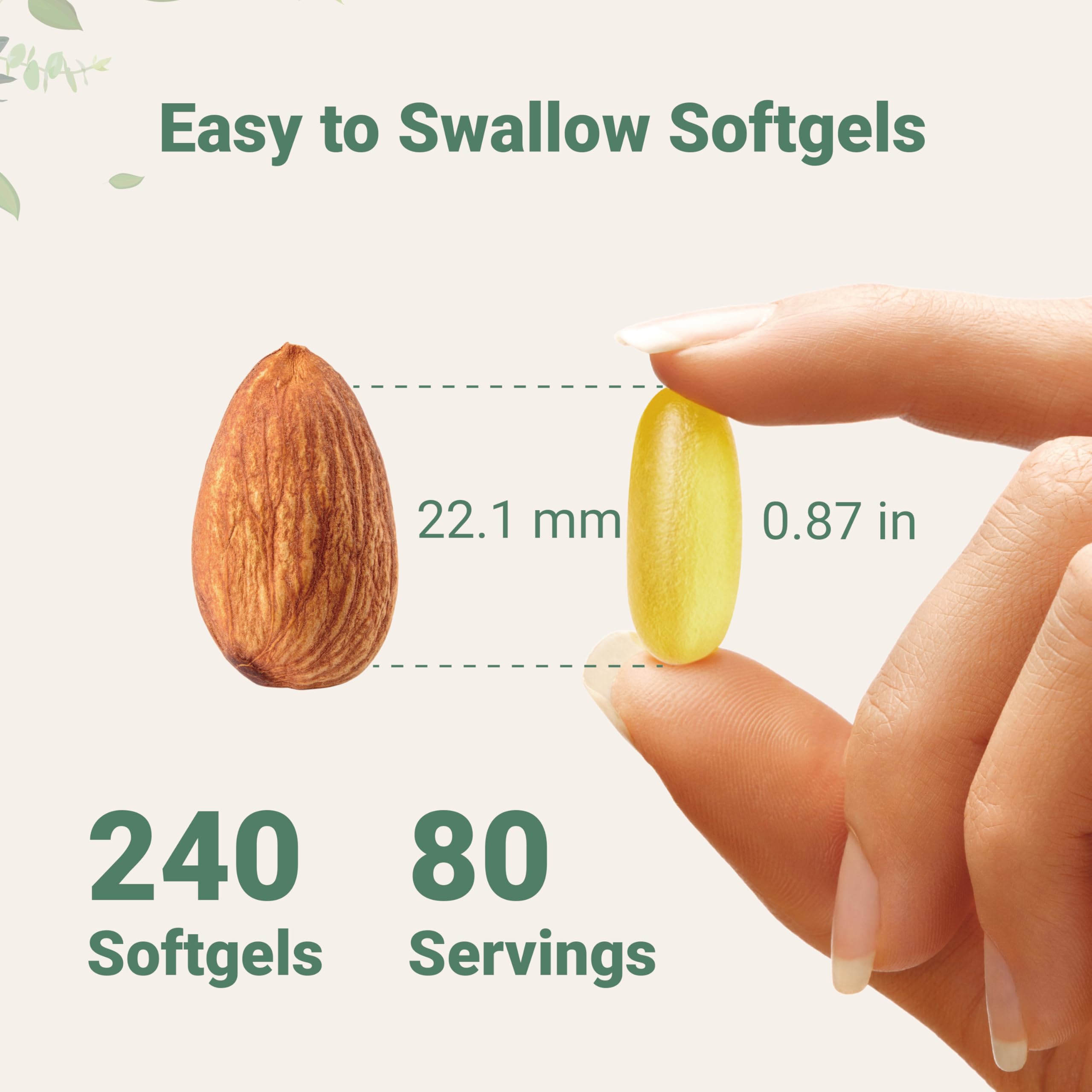 Micro Ingredients Omega-3 Fish Oil Softgels with nutritional information