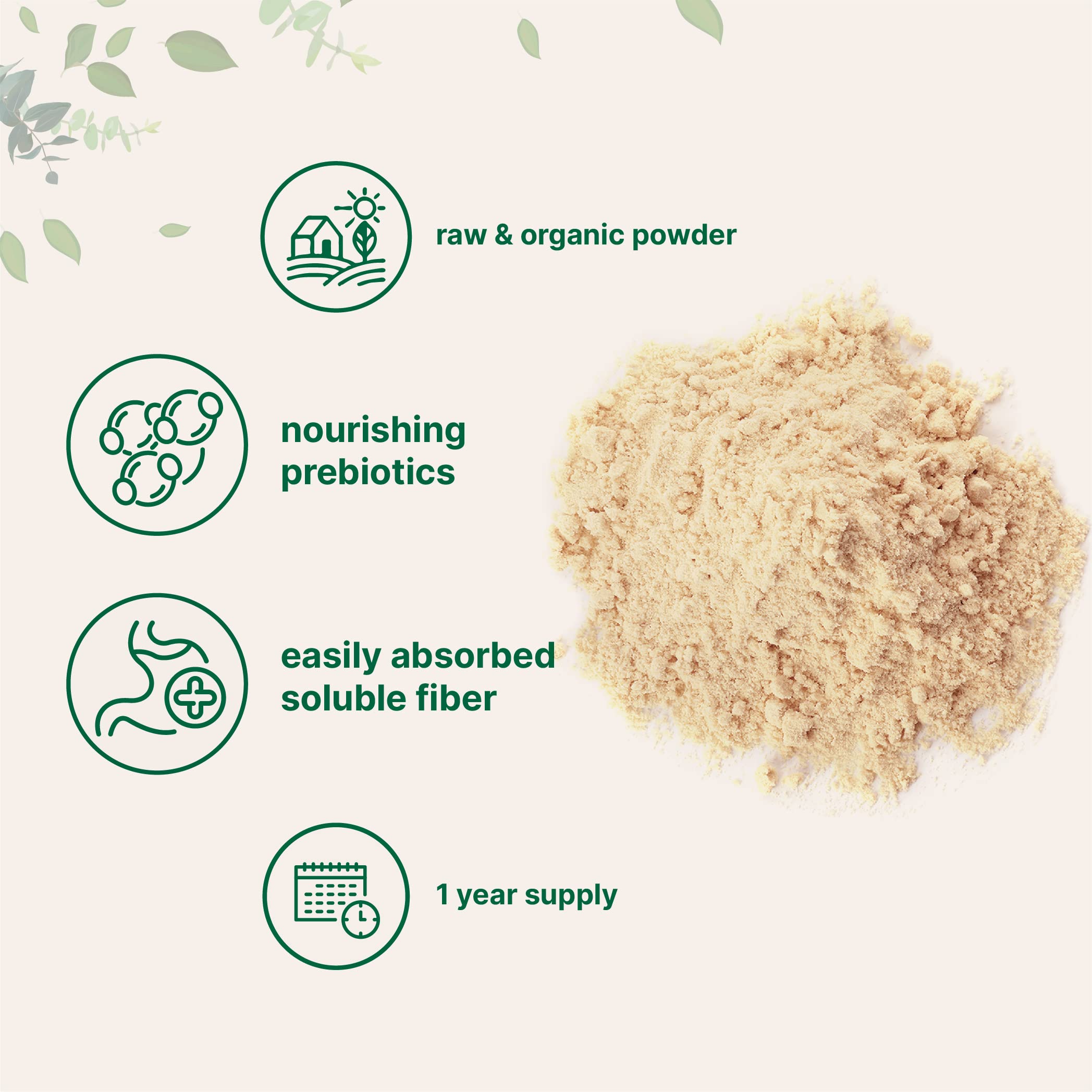 Micro Ingredients Organic Acacia Senegal Powder back view with nutritional information