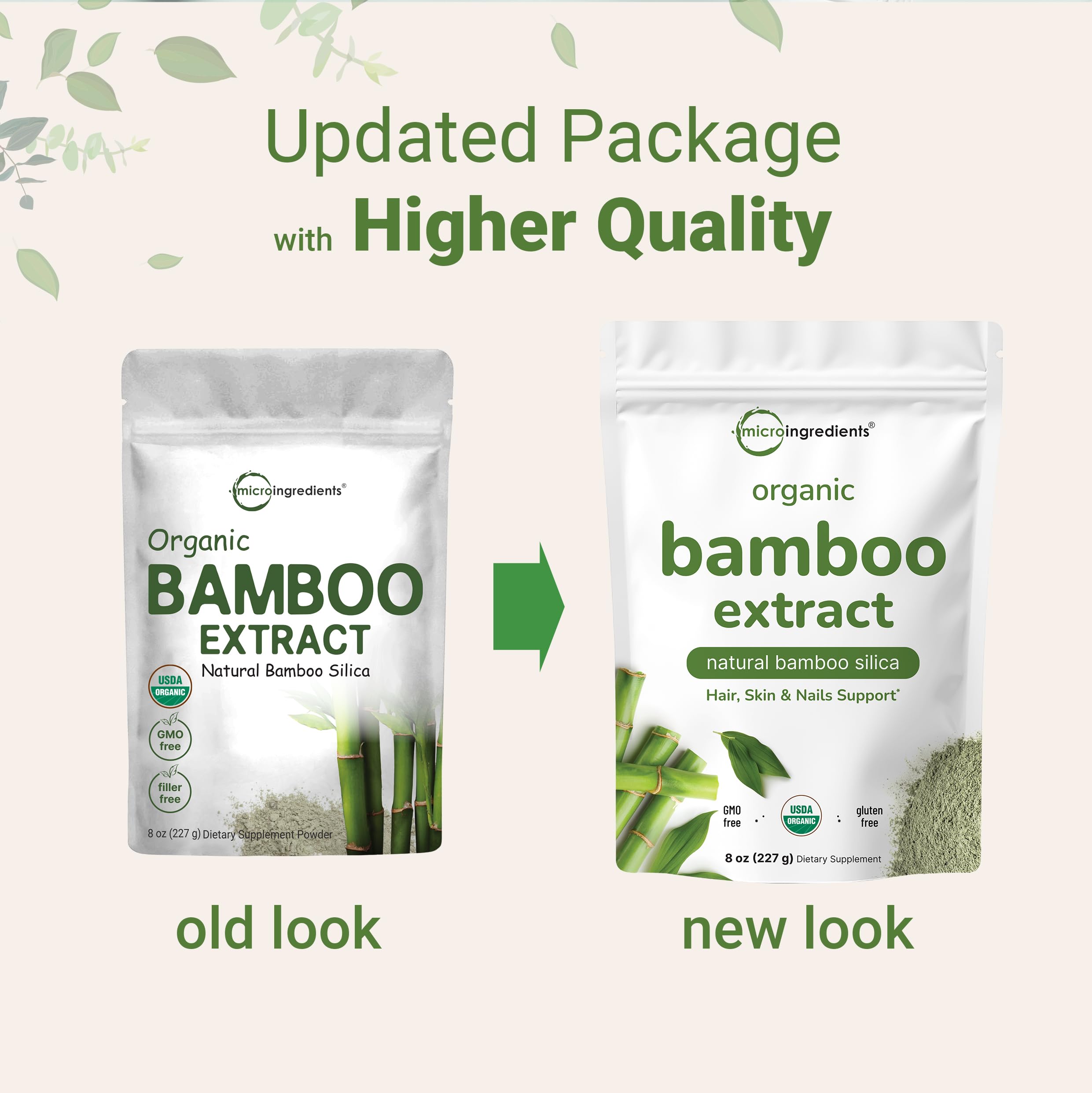 Micro Ingredients Organic Bamboo Extract Powder in a glass of water
