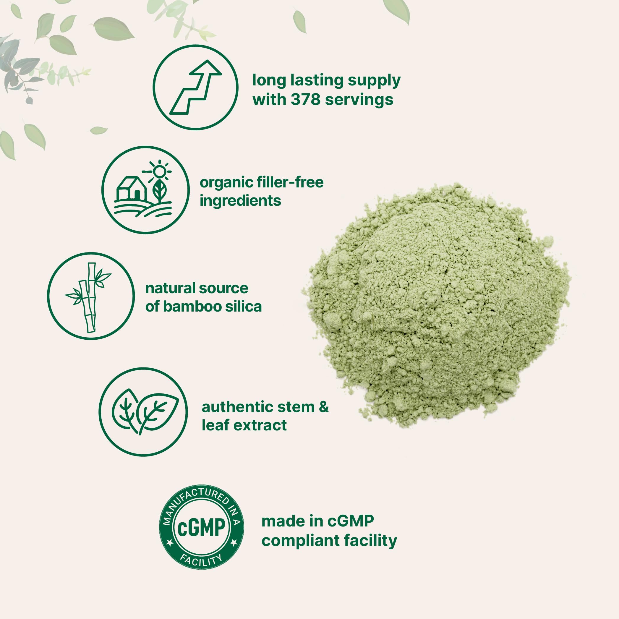 Micro Ingredients Organic Bamboo Extract Powder nutritional information