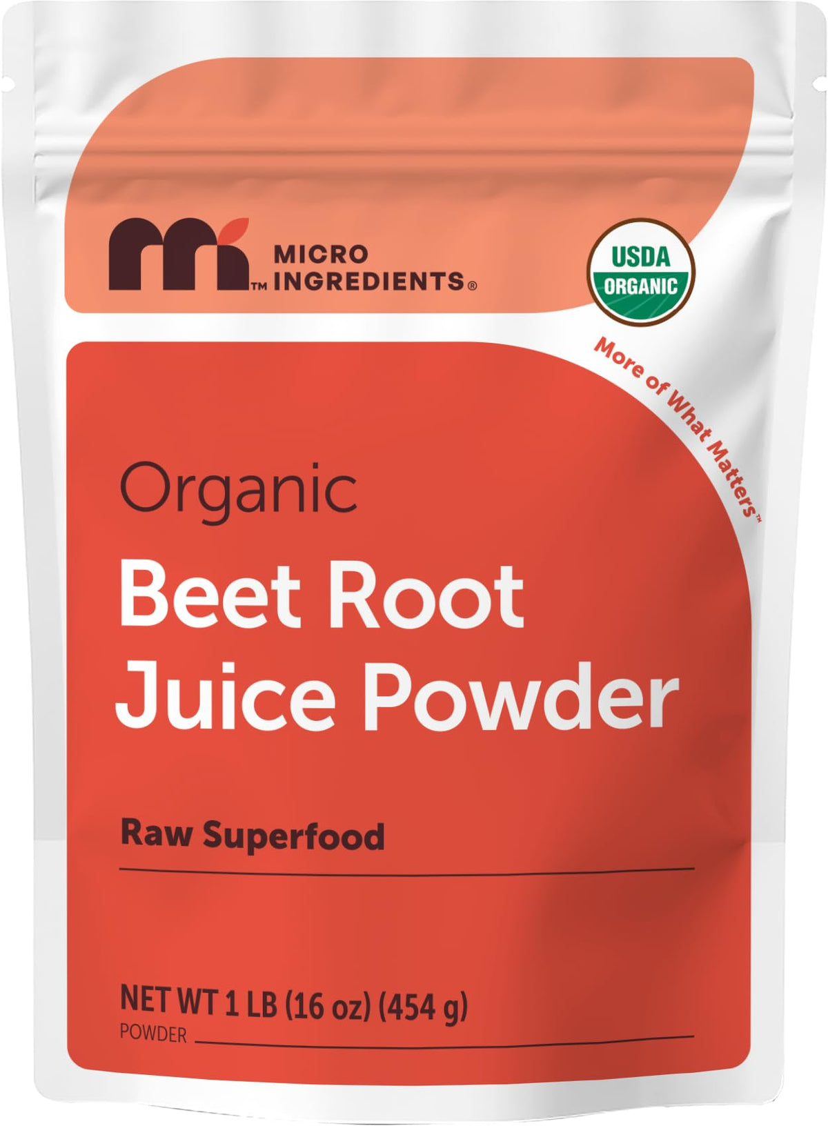 Micro Ingredients Organic Beet Root Juice Powder 454g front view