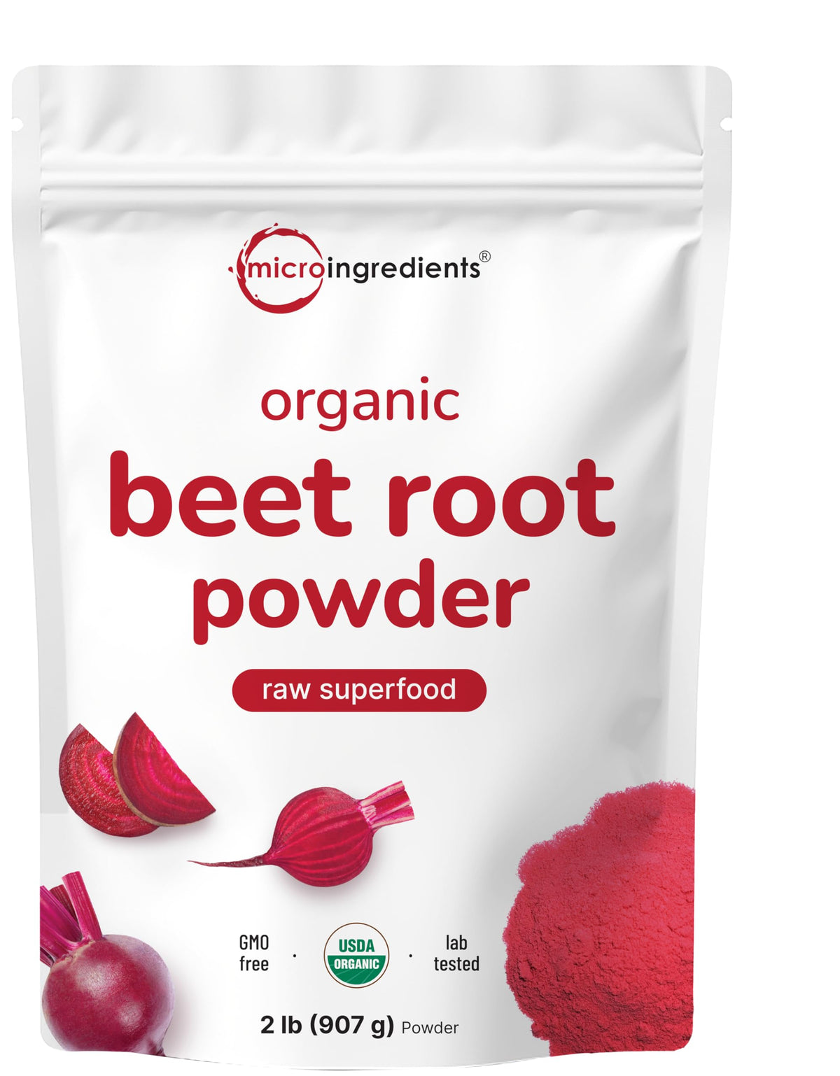 Micro Ingredients Organic Beet Root Powder 930g front view