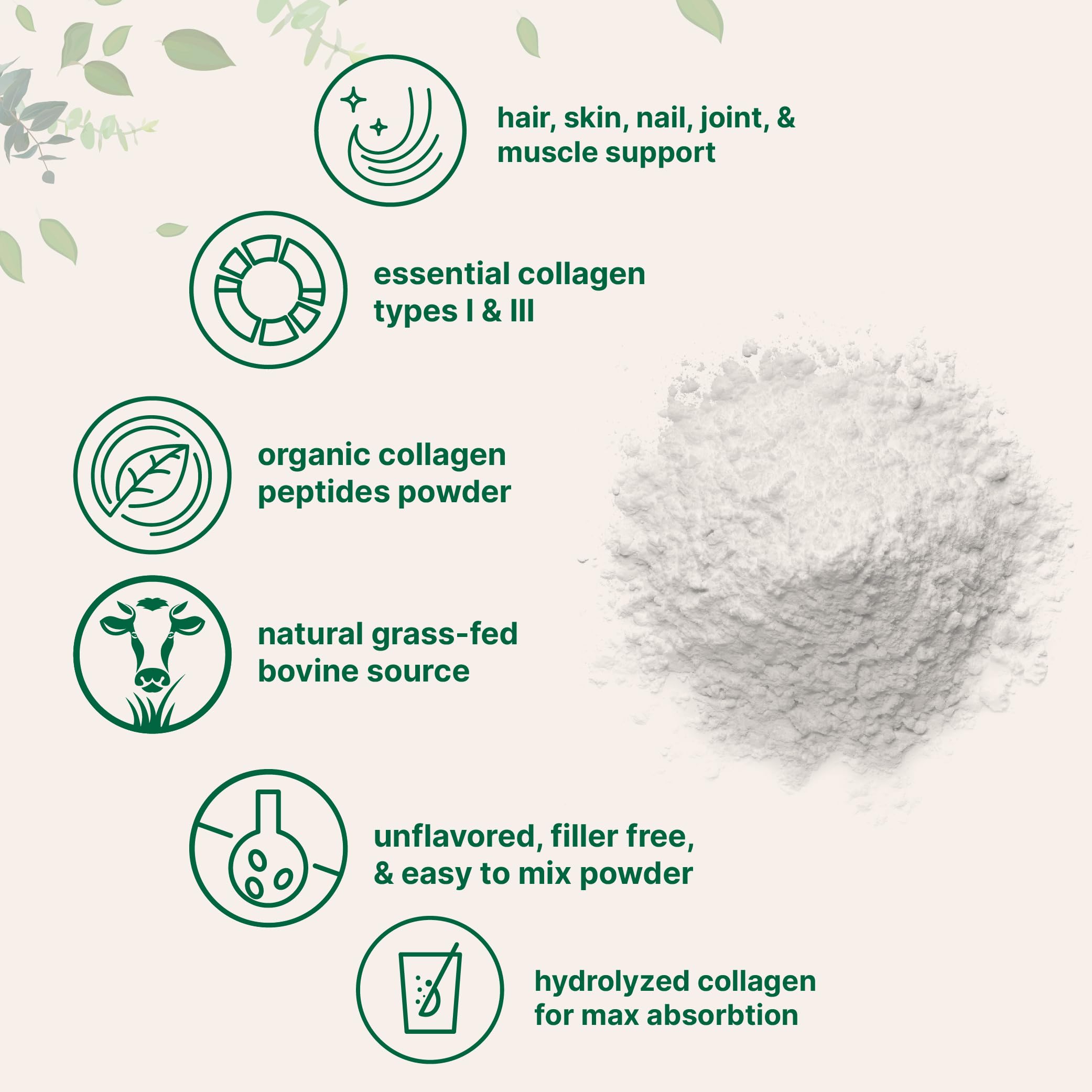 Micro Ingredients Organic Bovine Collagen Peptide Powder mixed in a smoothie