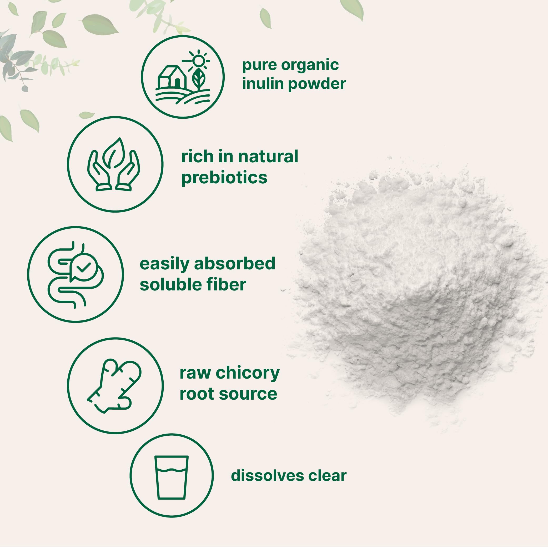 Micro Ingredients Organic Chicory Root Inulin Powder back view
