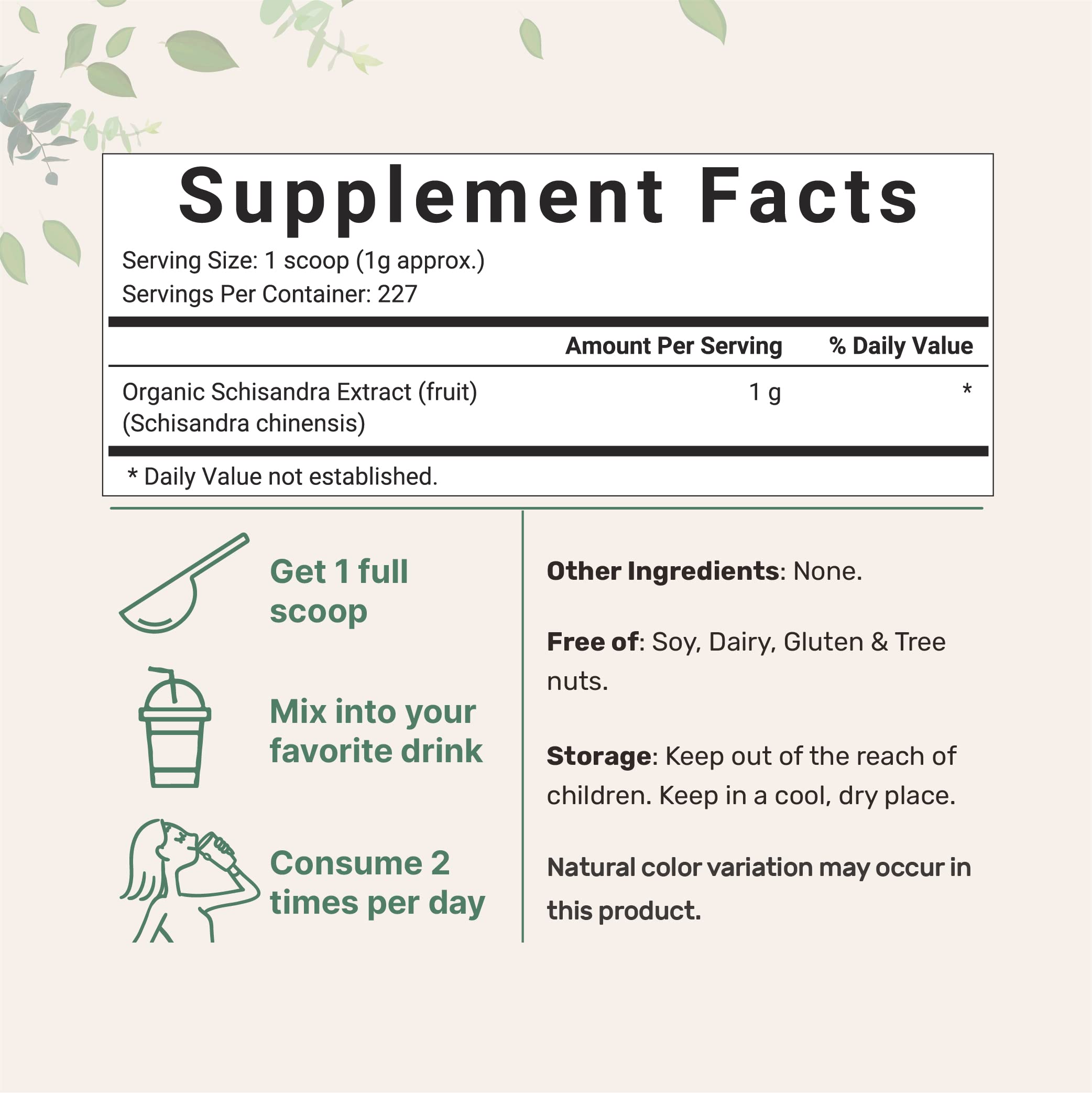 Micro Ingredients Organic Schisandra Berry Powder packaging