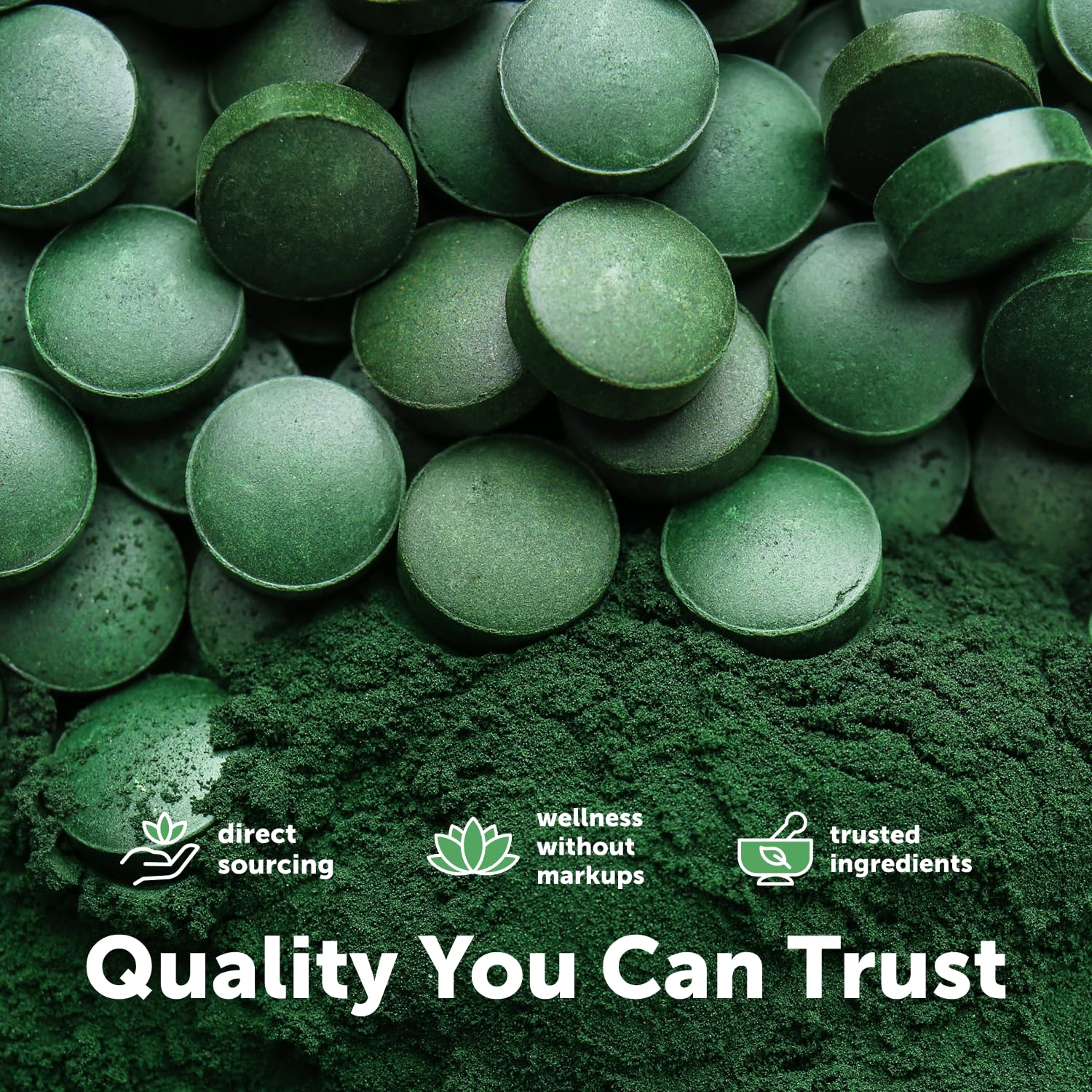 Micro Ingredients Organic Spirulina Chlorella Mini-Tablets side view of packaging