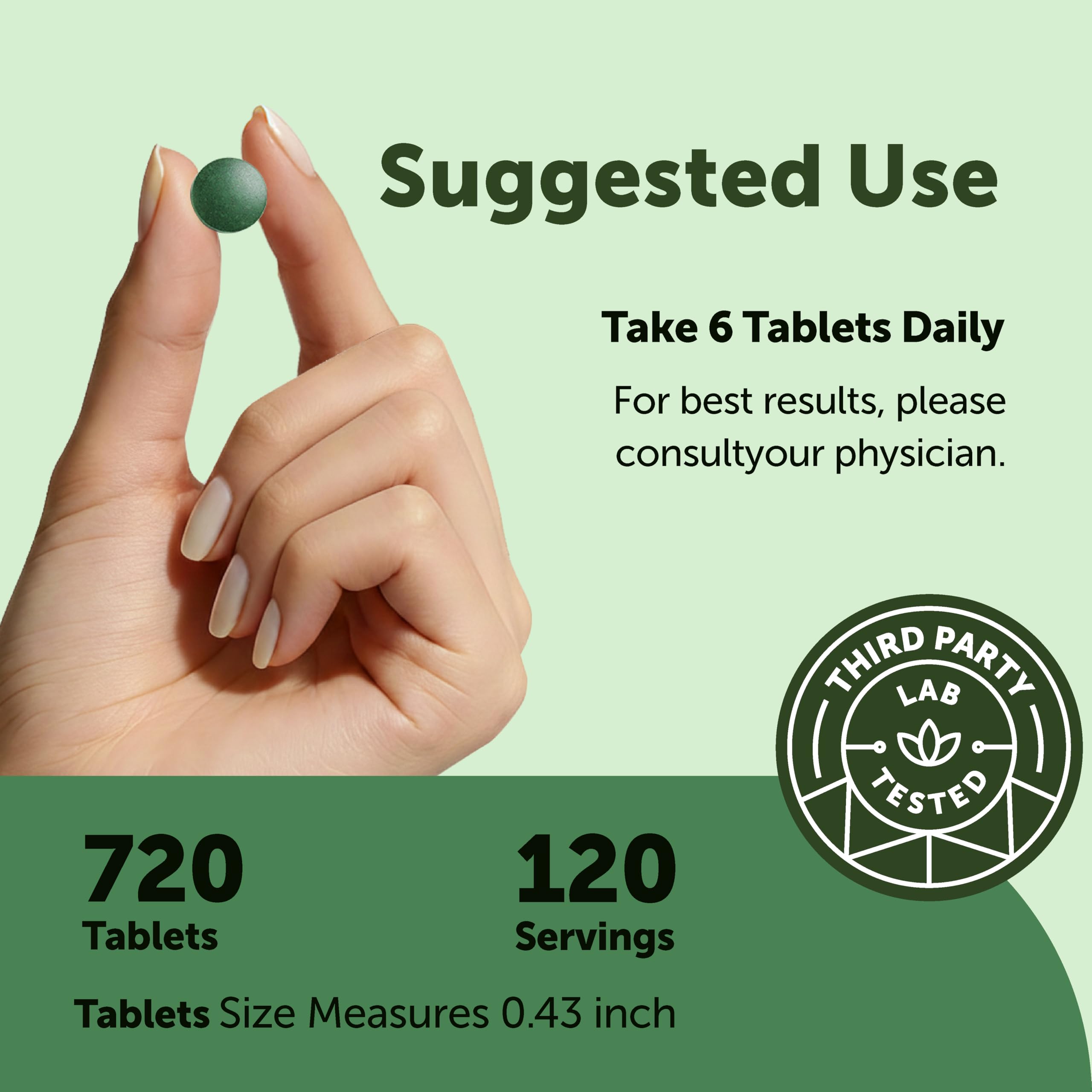 Micro Ingredients Organic Spirulina Chlorella Tablets back view with nutritional information